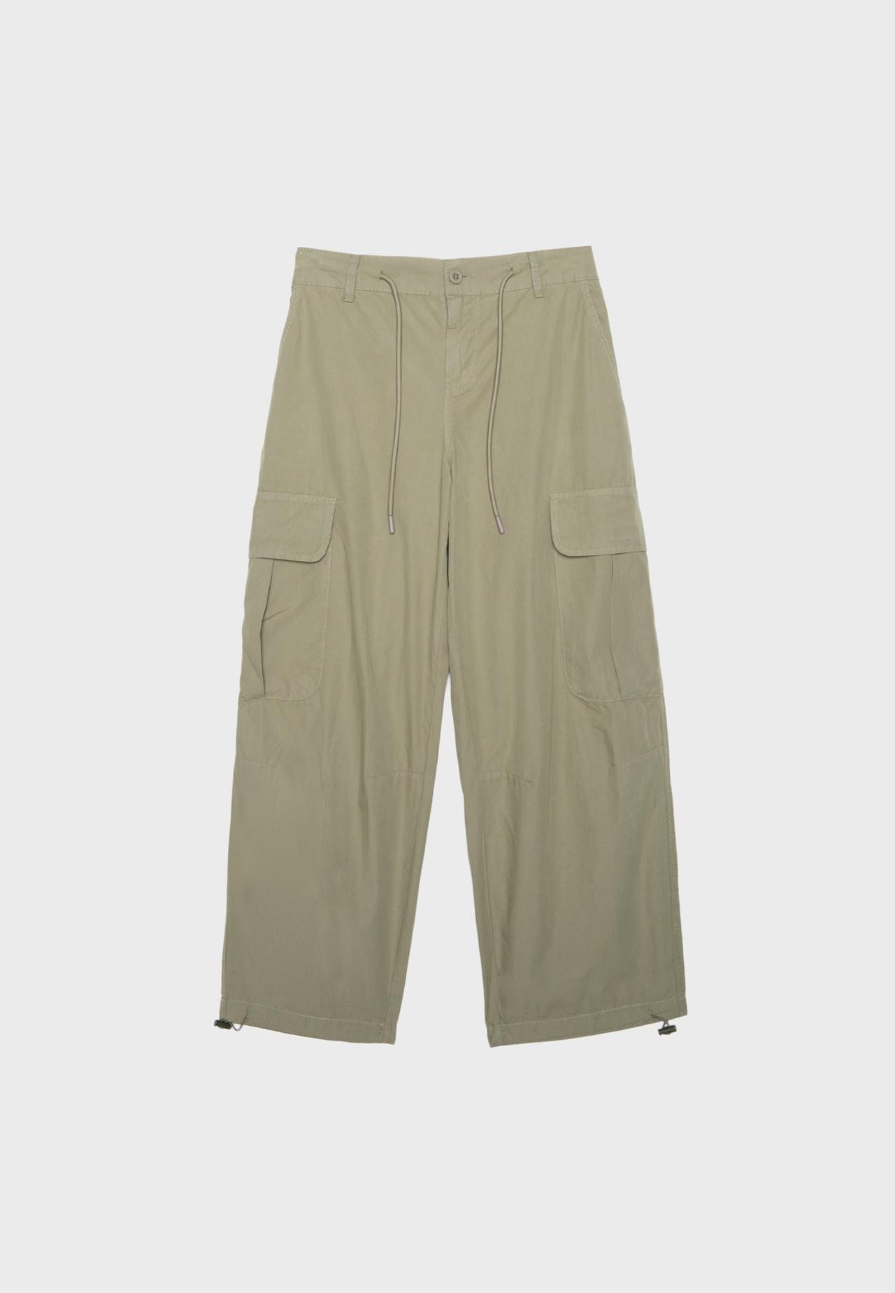 Poplin cargo trousers — Khaki