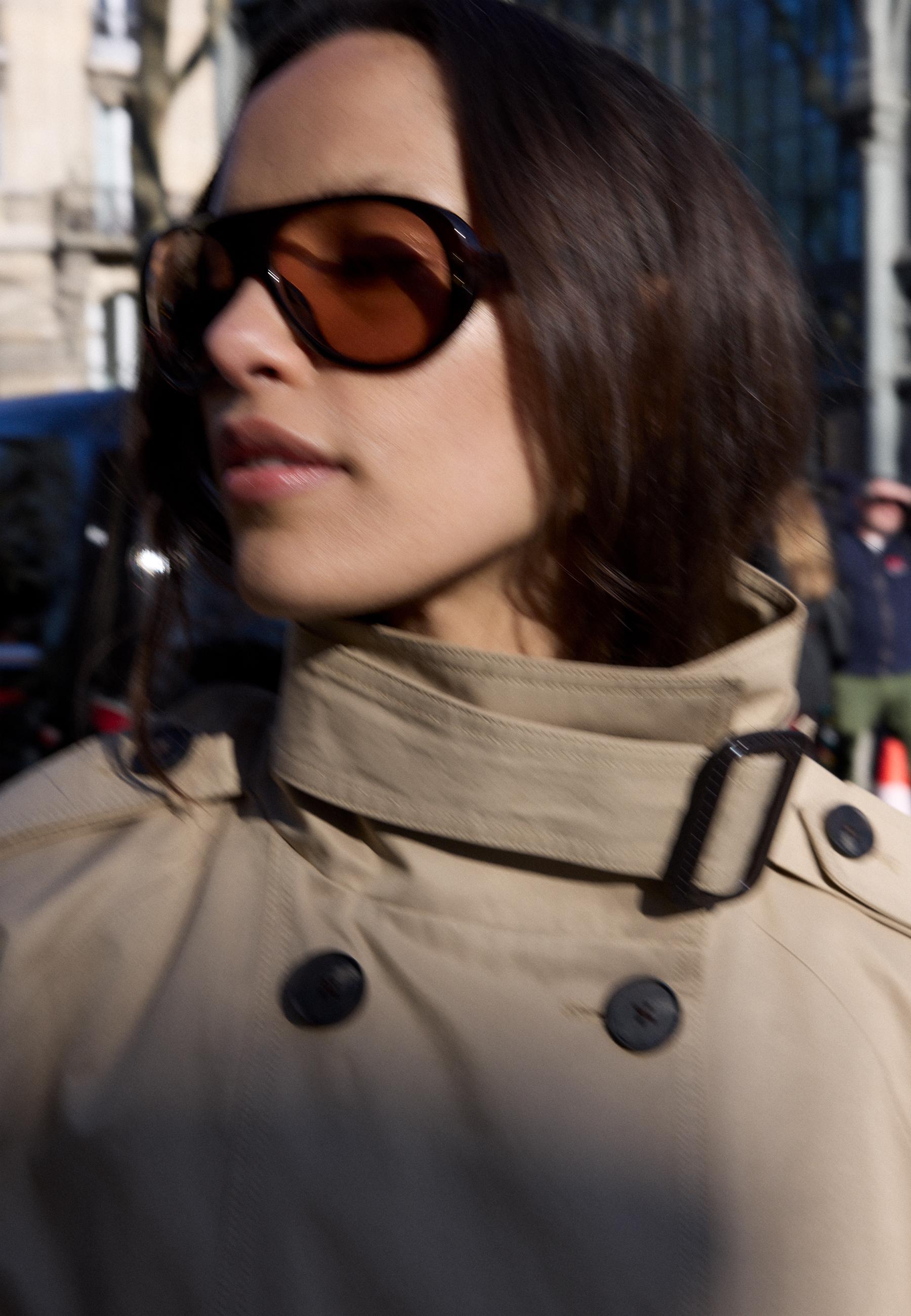 Cape trench coat — Stone