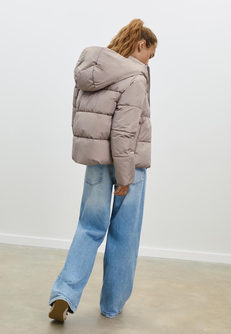basic hooded puffer jacket