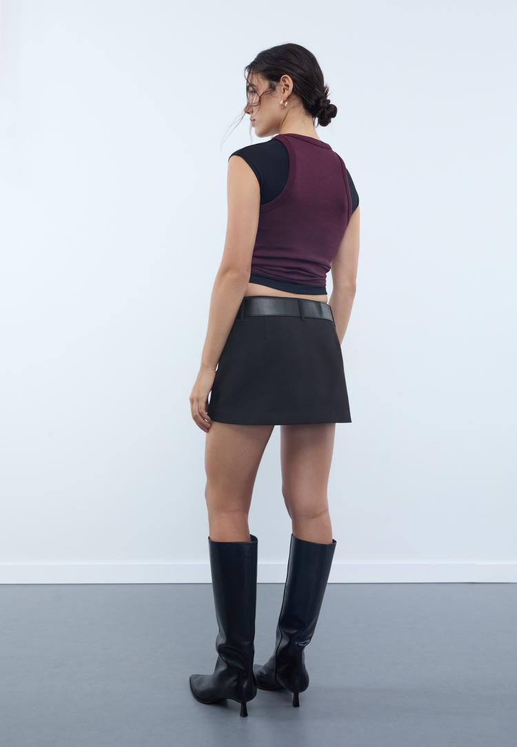 mini falda pantalon vestir cinturon