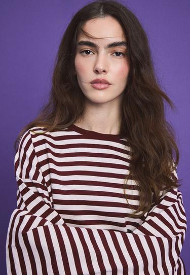 Striped long sleeve T-shirt — Purple 4