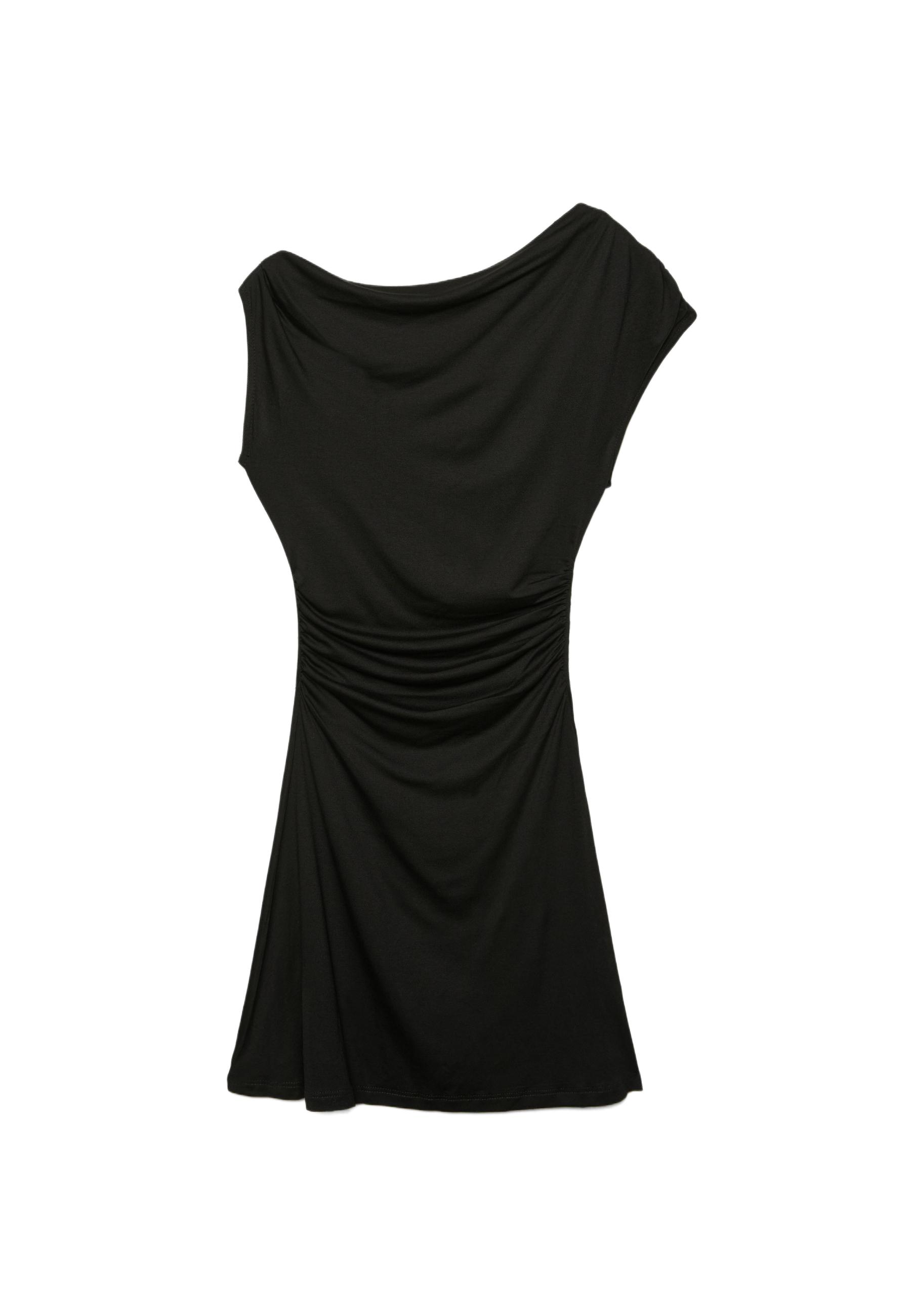 Asymmetric short dress — Black