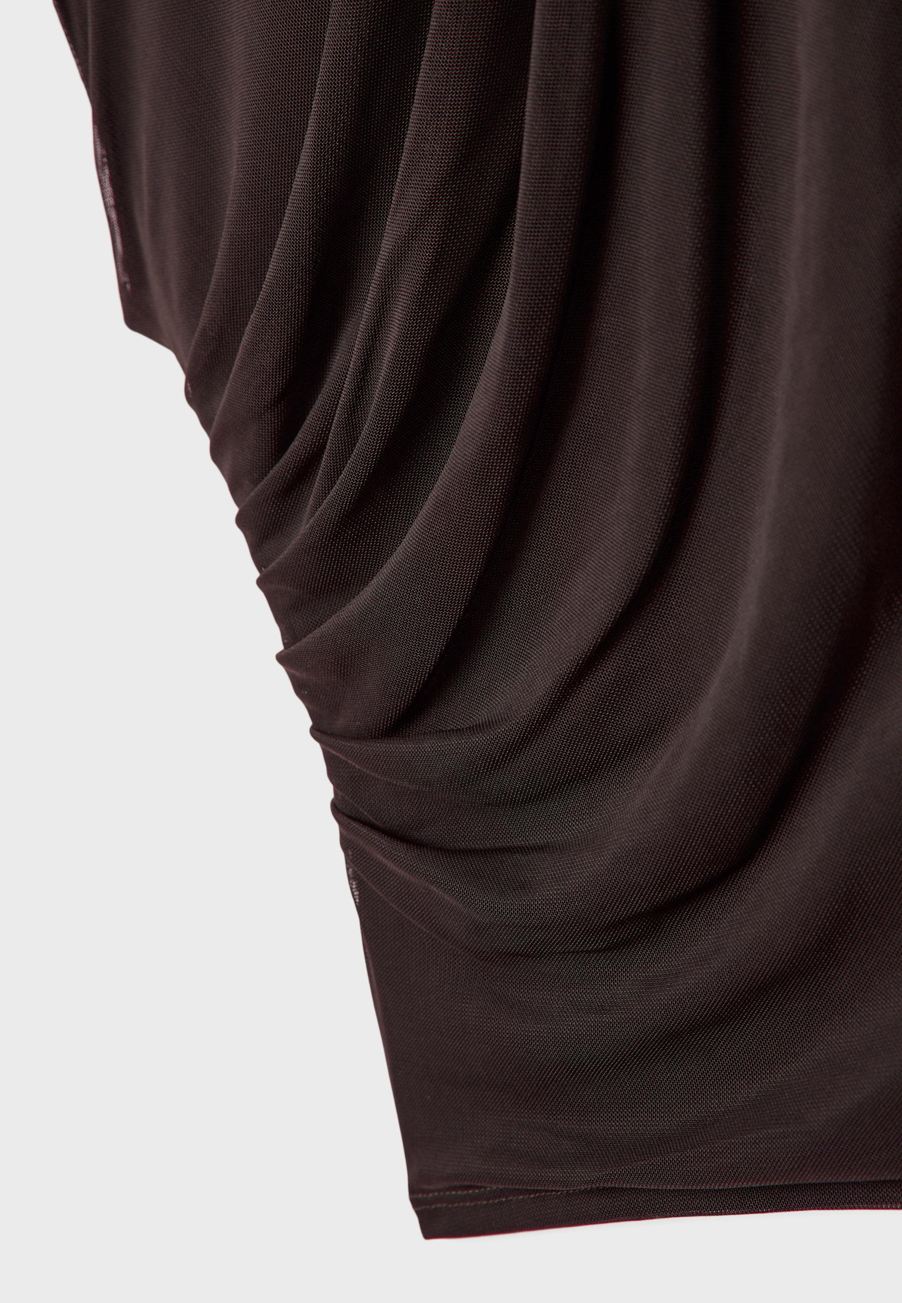 Gathered tulle T-shirt — Brown