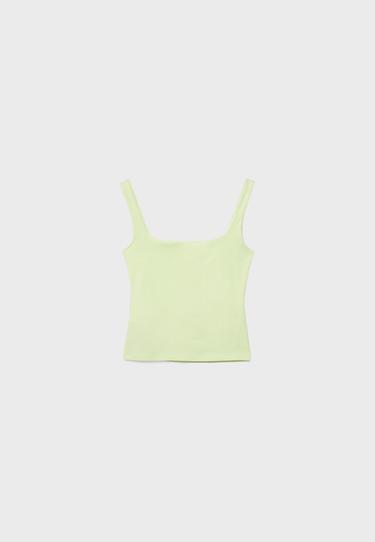 Wide strap vest top — Green 7