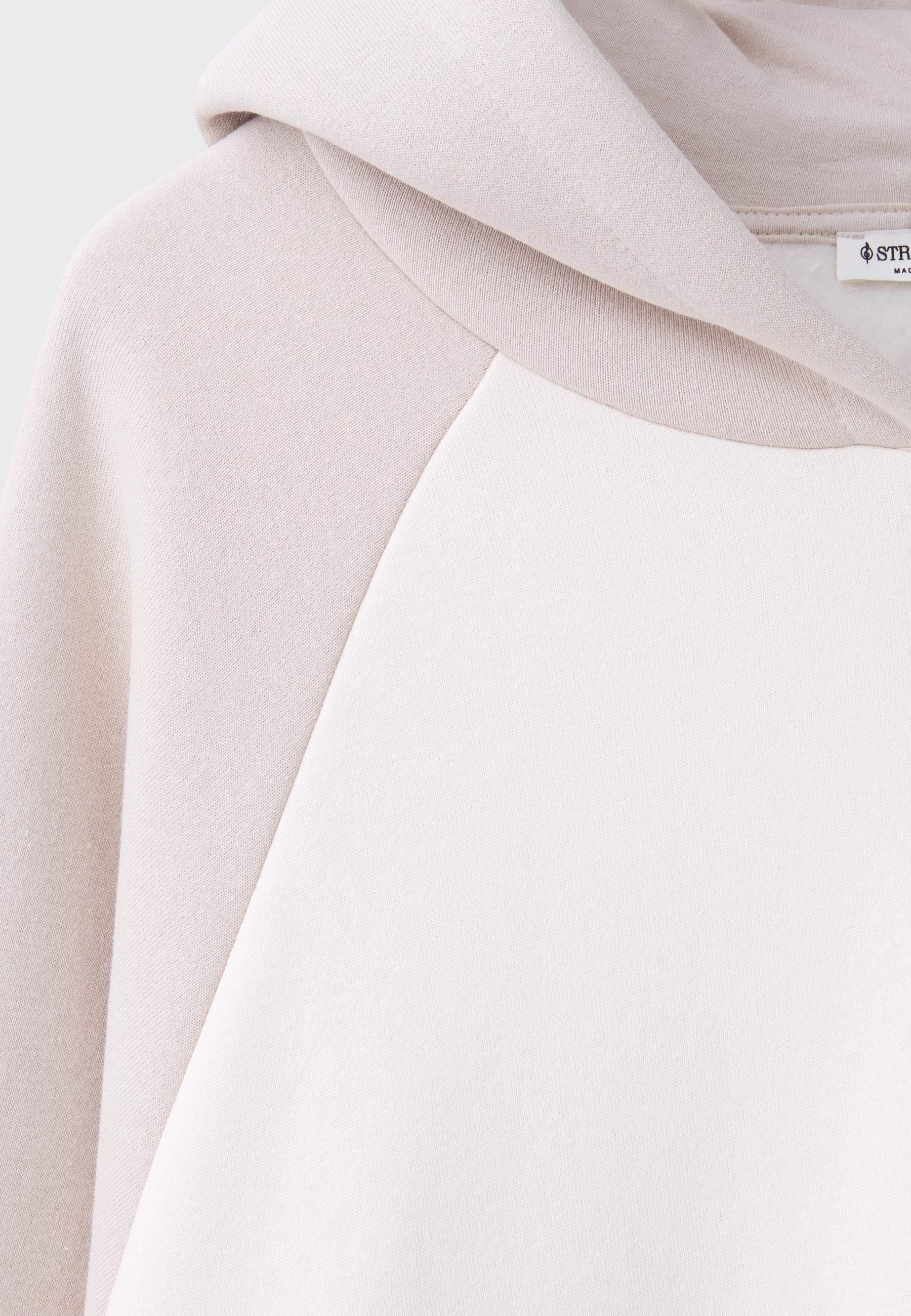Contrast raglan sleeve hoodie — Stone