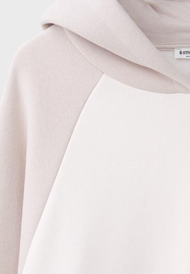 Contrast raglan sleeve sweatshirt — Stone 9