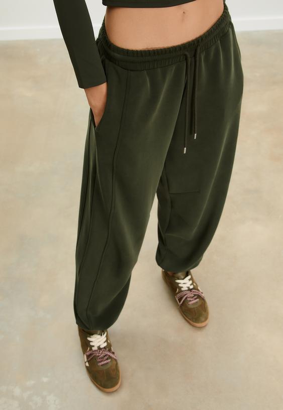 yumusak dokulu baggy jogger pantolon