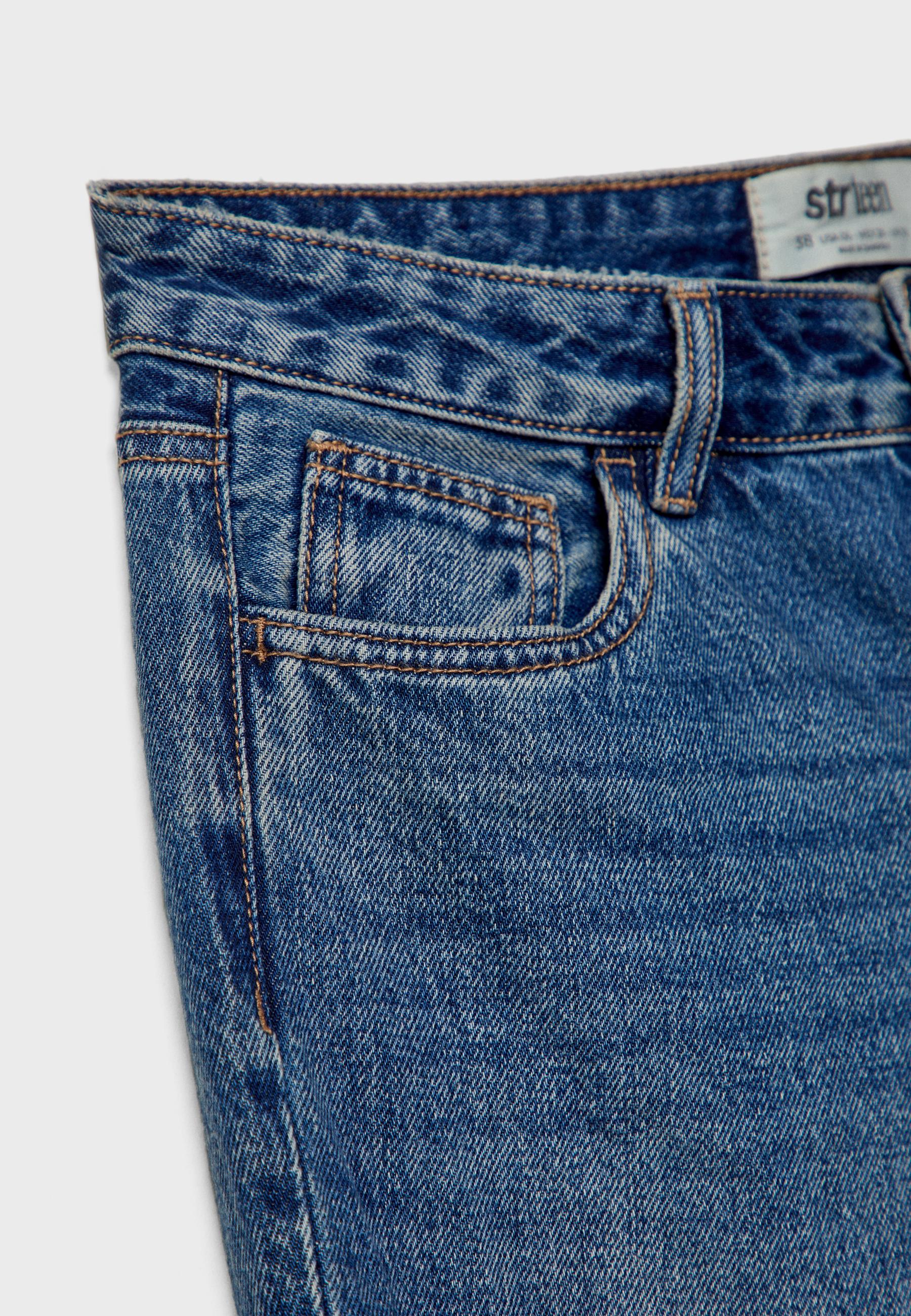 Low-rise straight leg jeans — MEDIUM LIGHT BLUE DENIM