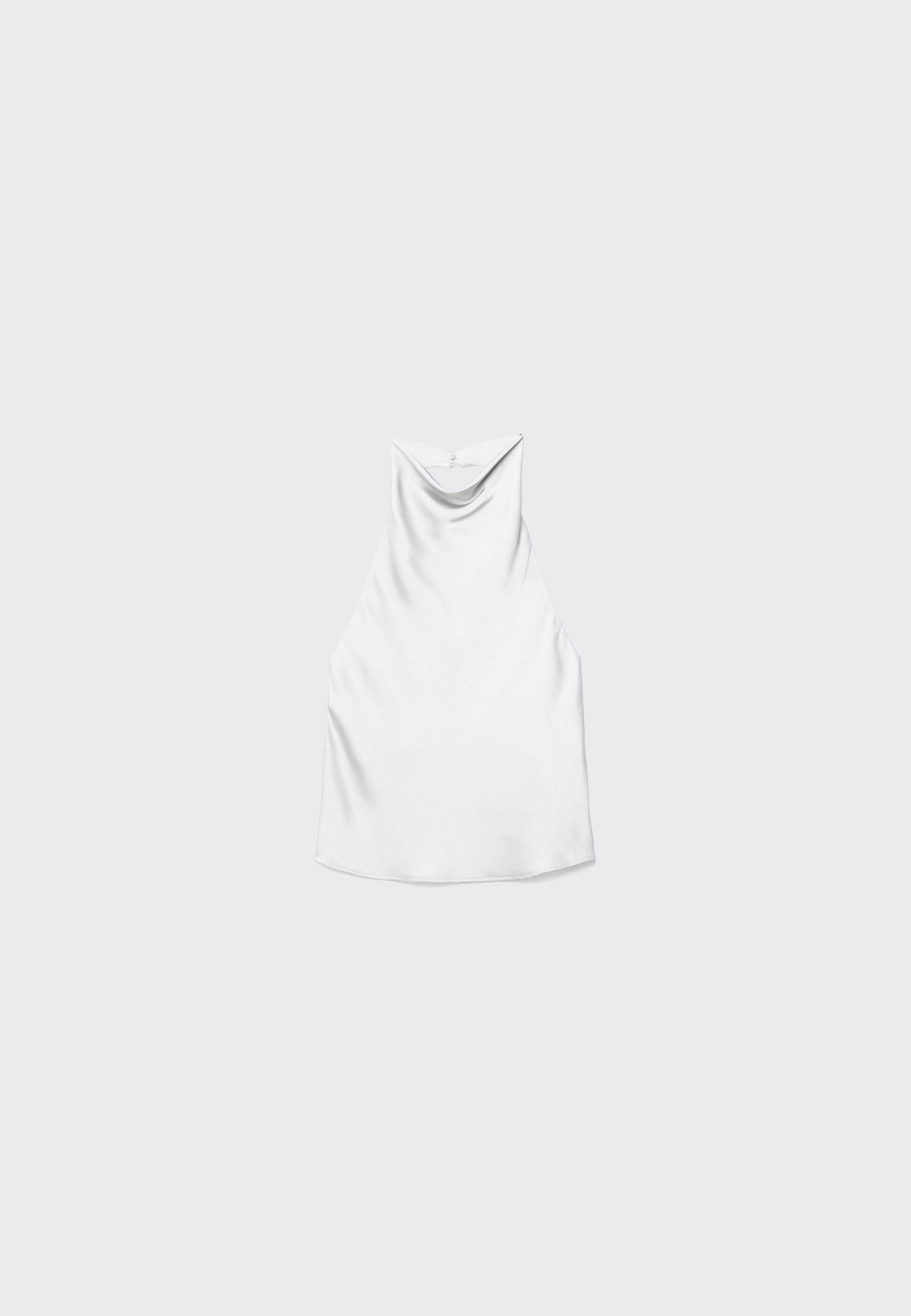 Saten halter top - Görsel 14