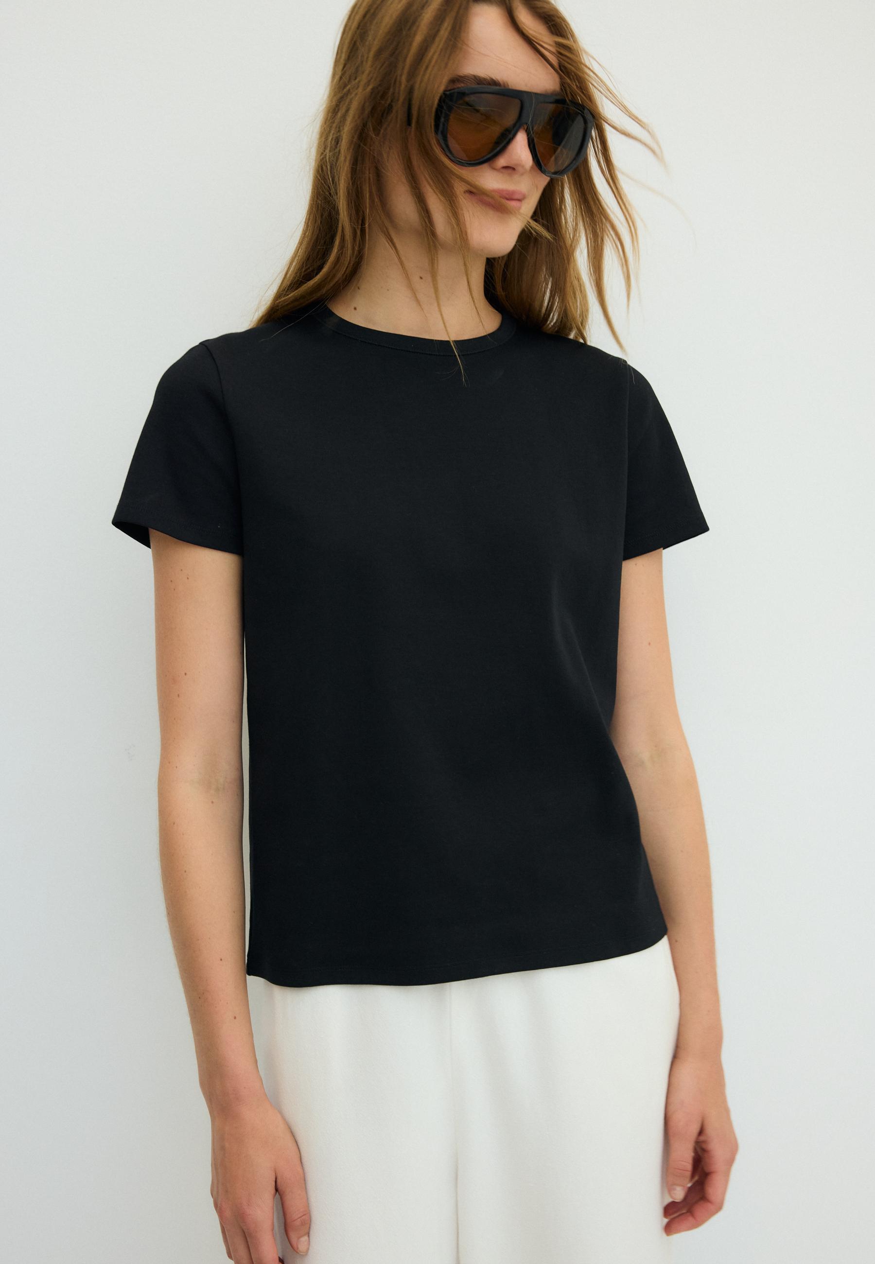 B02 Soft-touch regular basic T-shirt — Black