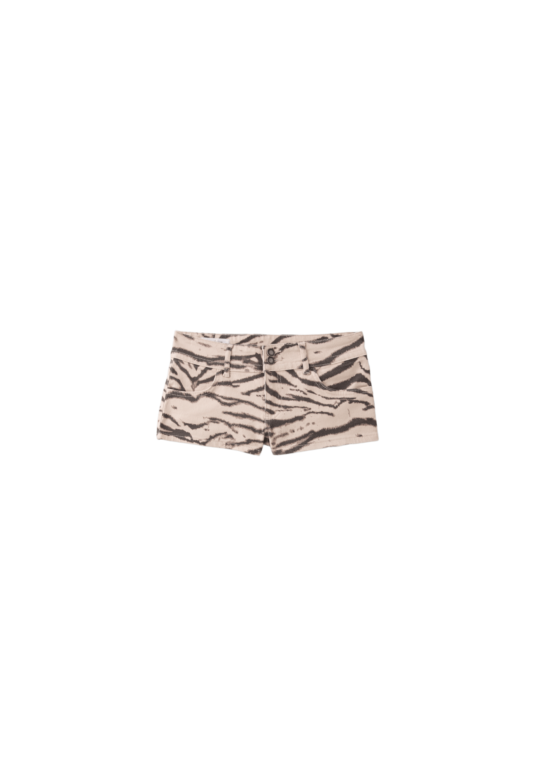 Zebra print mini shorts — Stone