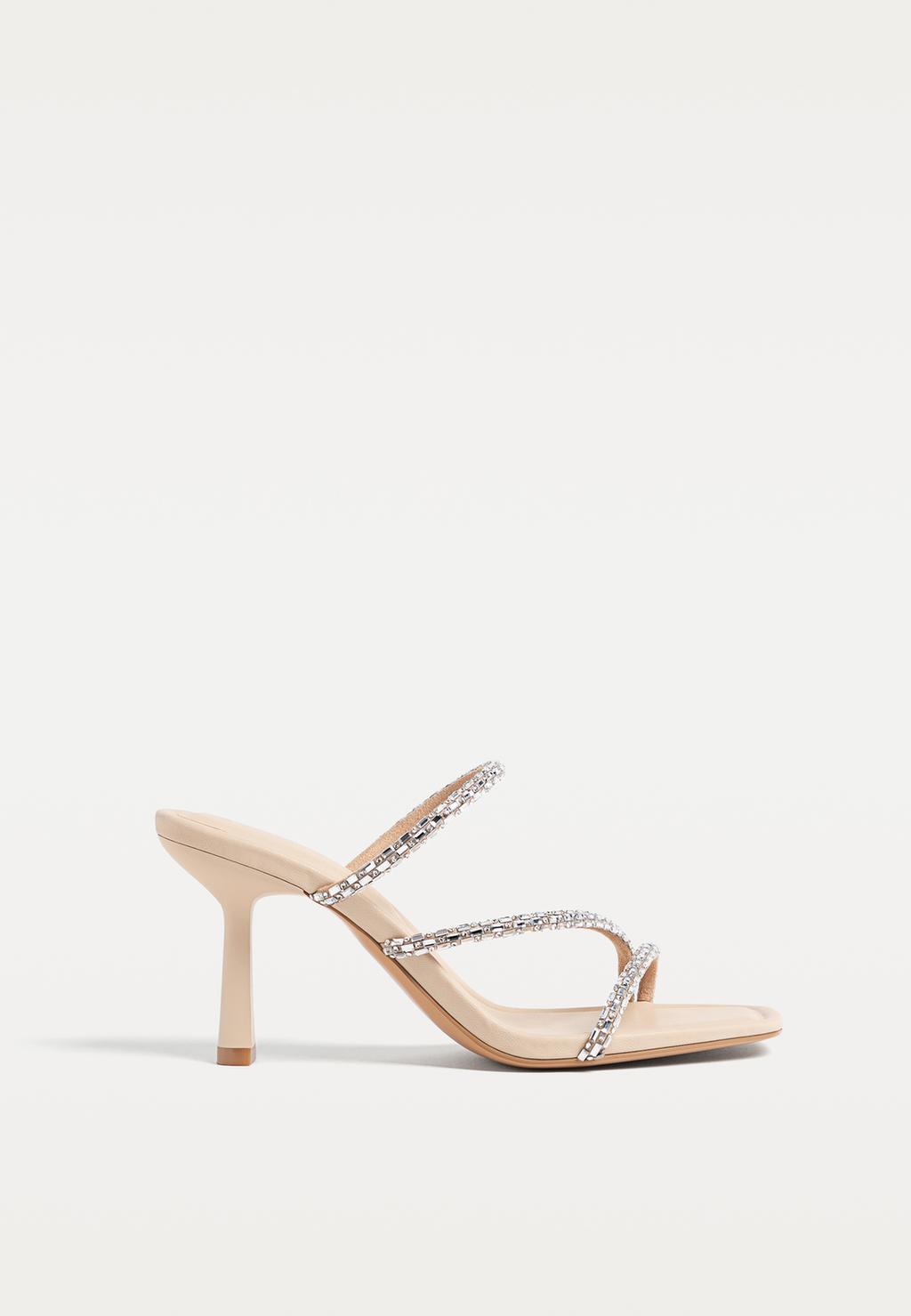 Sandals with rhinestone straps