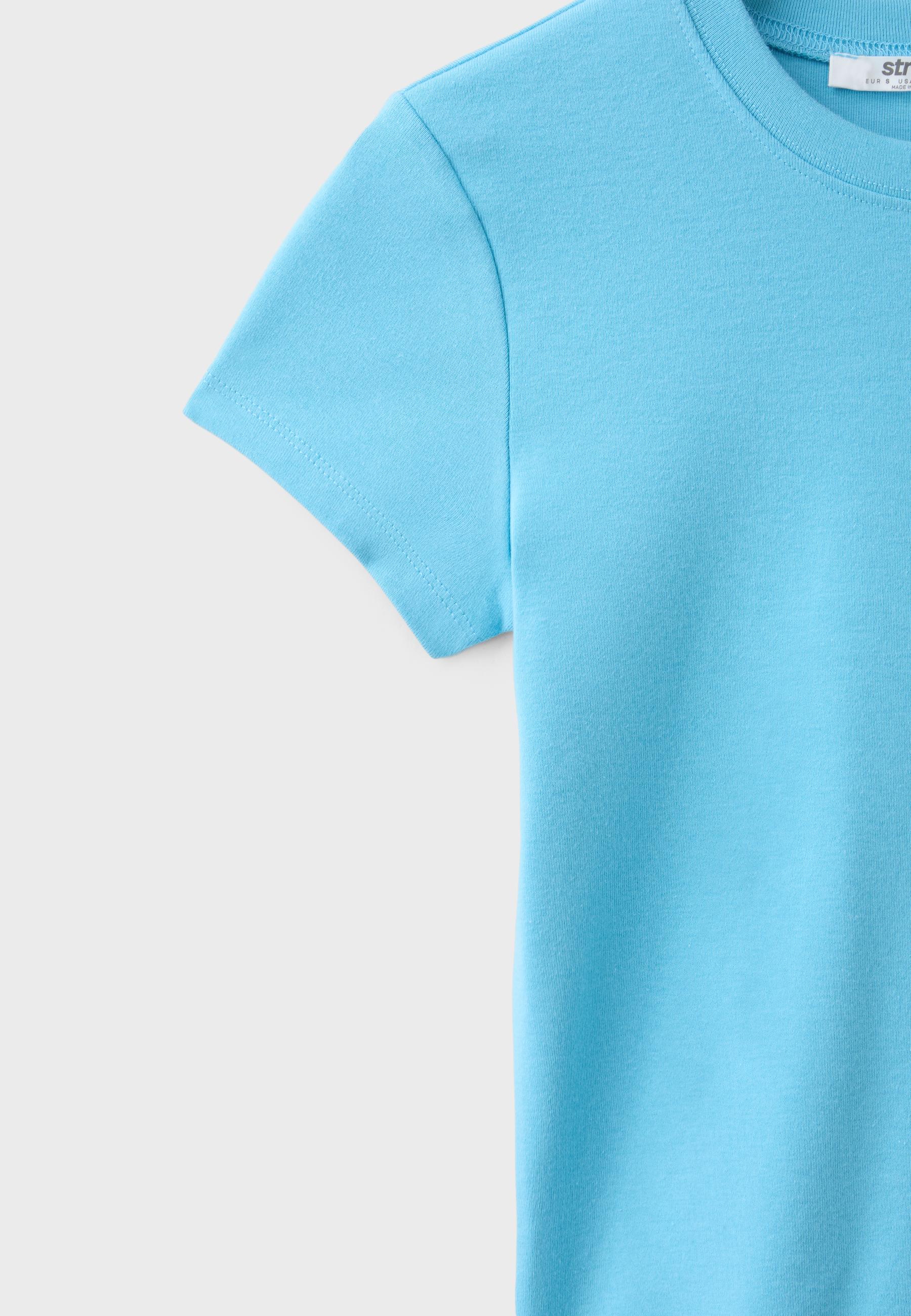 Basic round neck short sleeve T-shirt — Turquoise