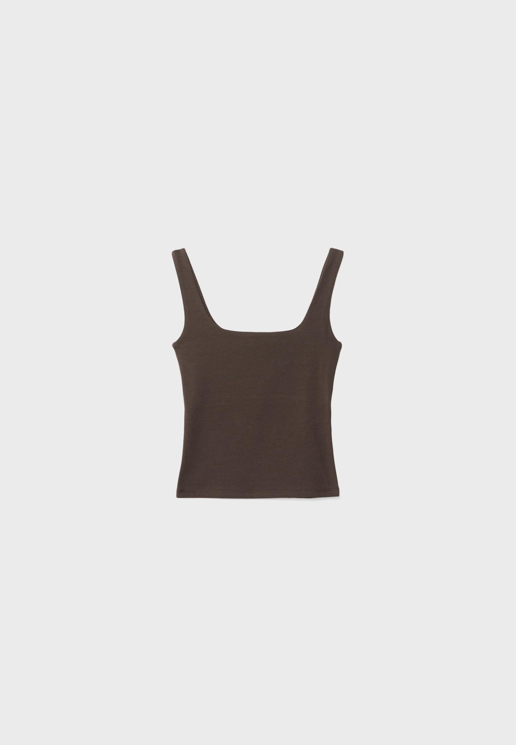 Wide strap top — Brown