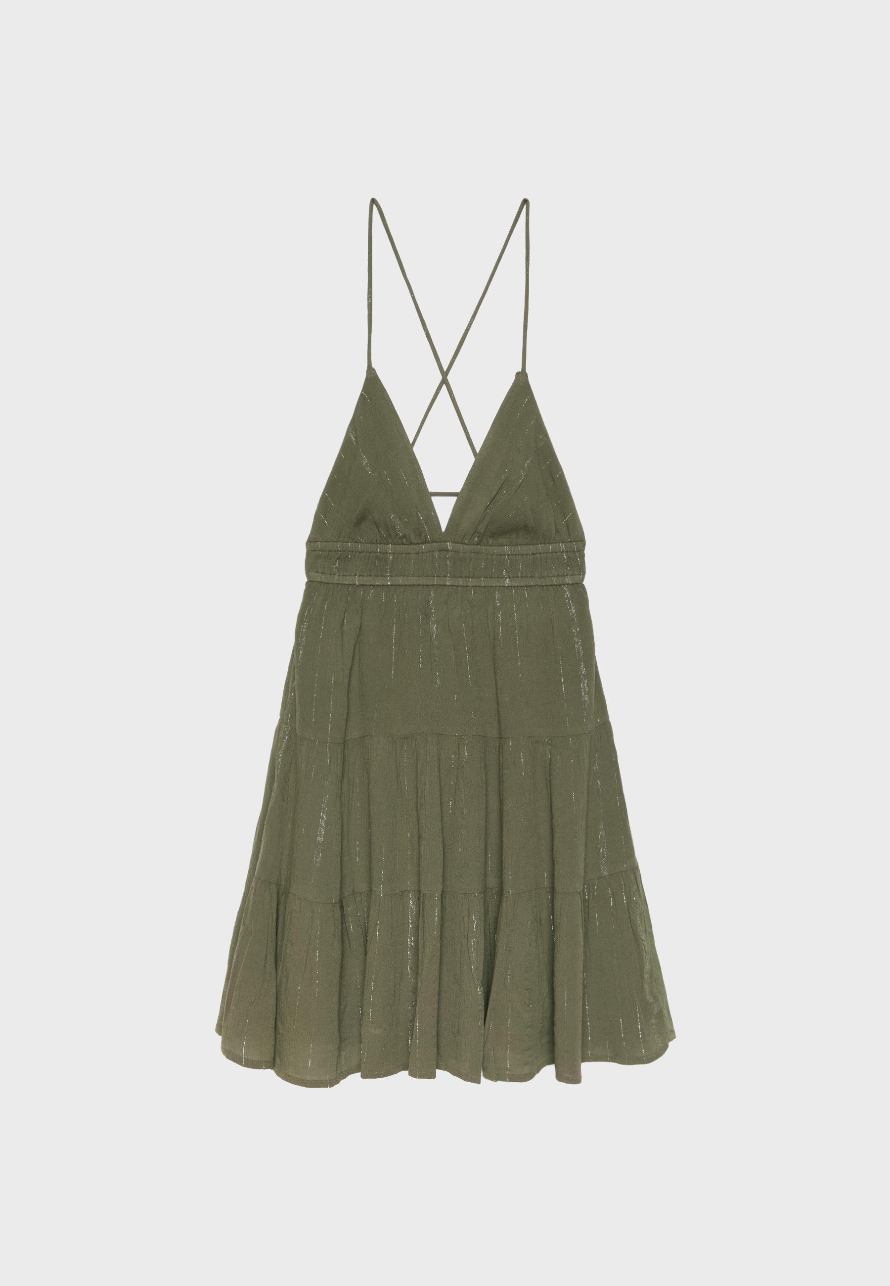 Short dress with open back — Khaki