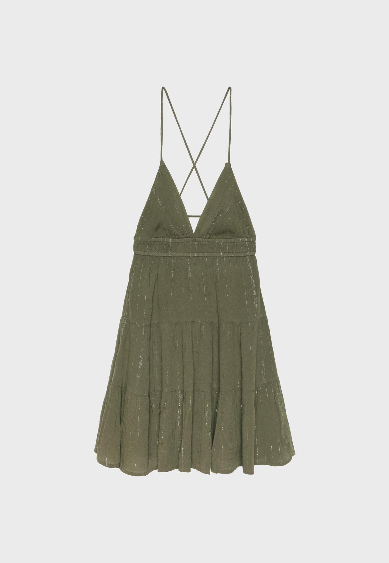 Short backless dress — Khaki