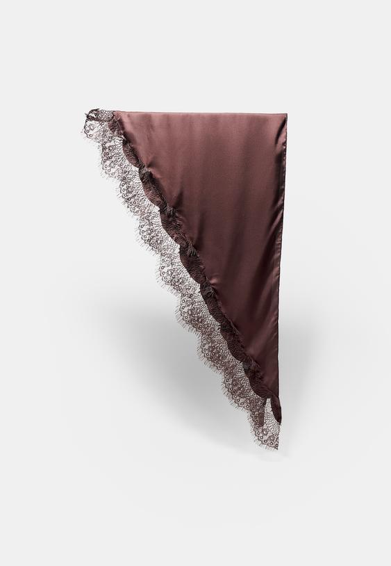 Stradivarius Lace Pareo Brown Os