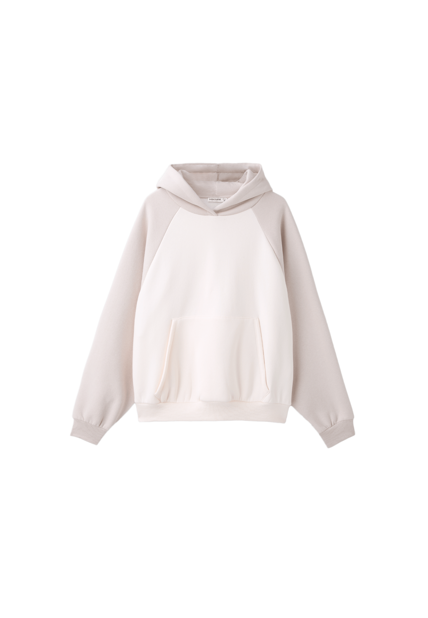 Contrast raglan sleeve hoodie — Stone