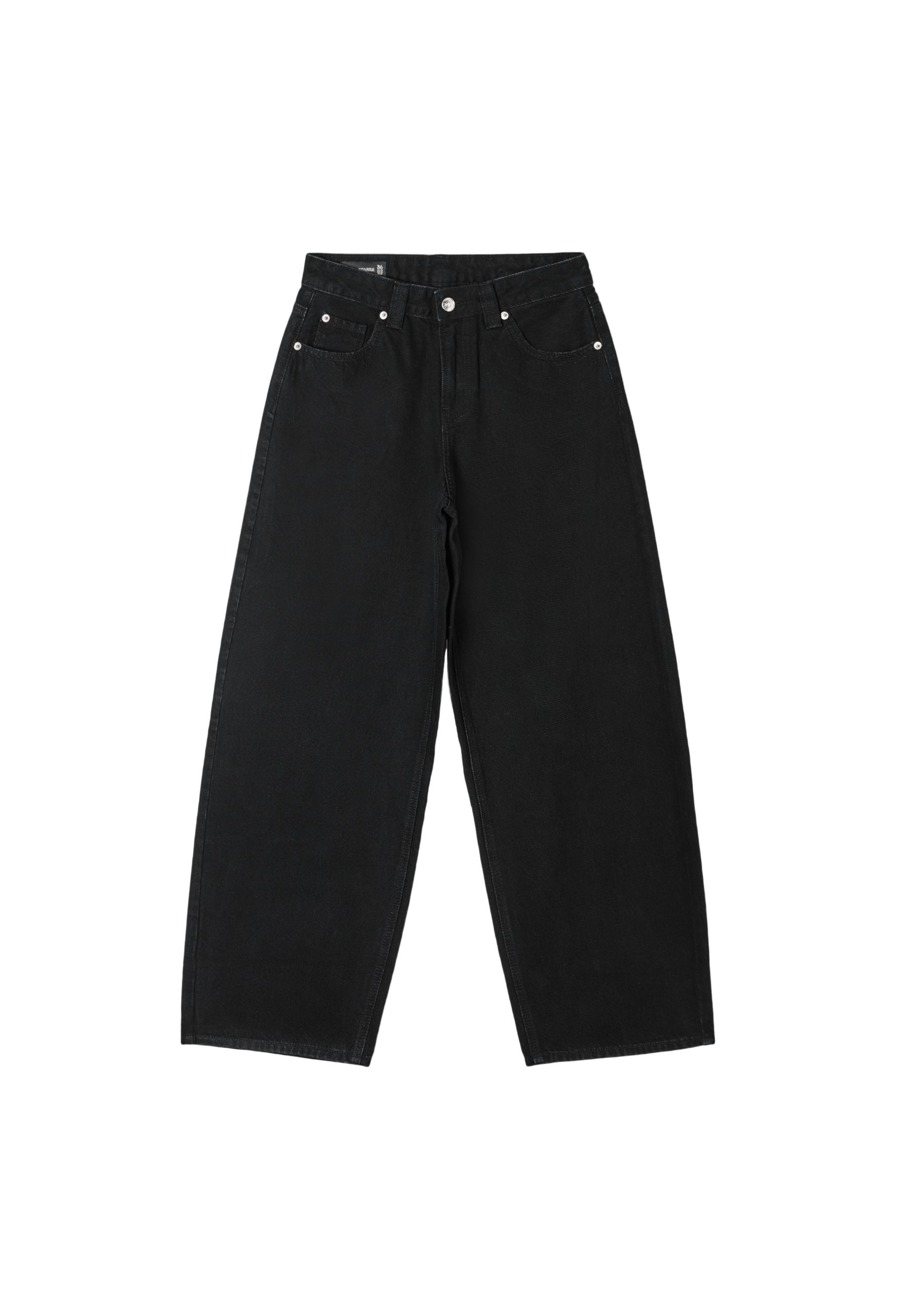 D80 Barrel jeans — BLACK DENIM WASHED EFFECT 