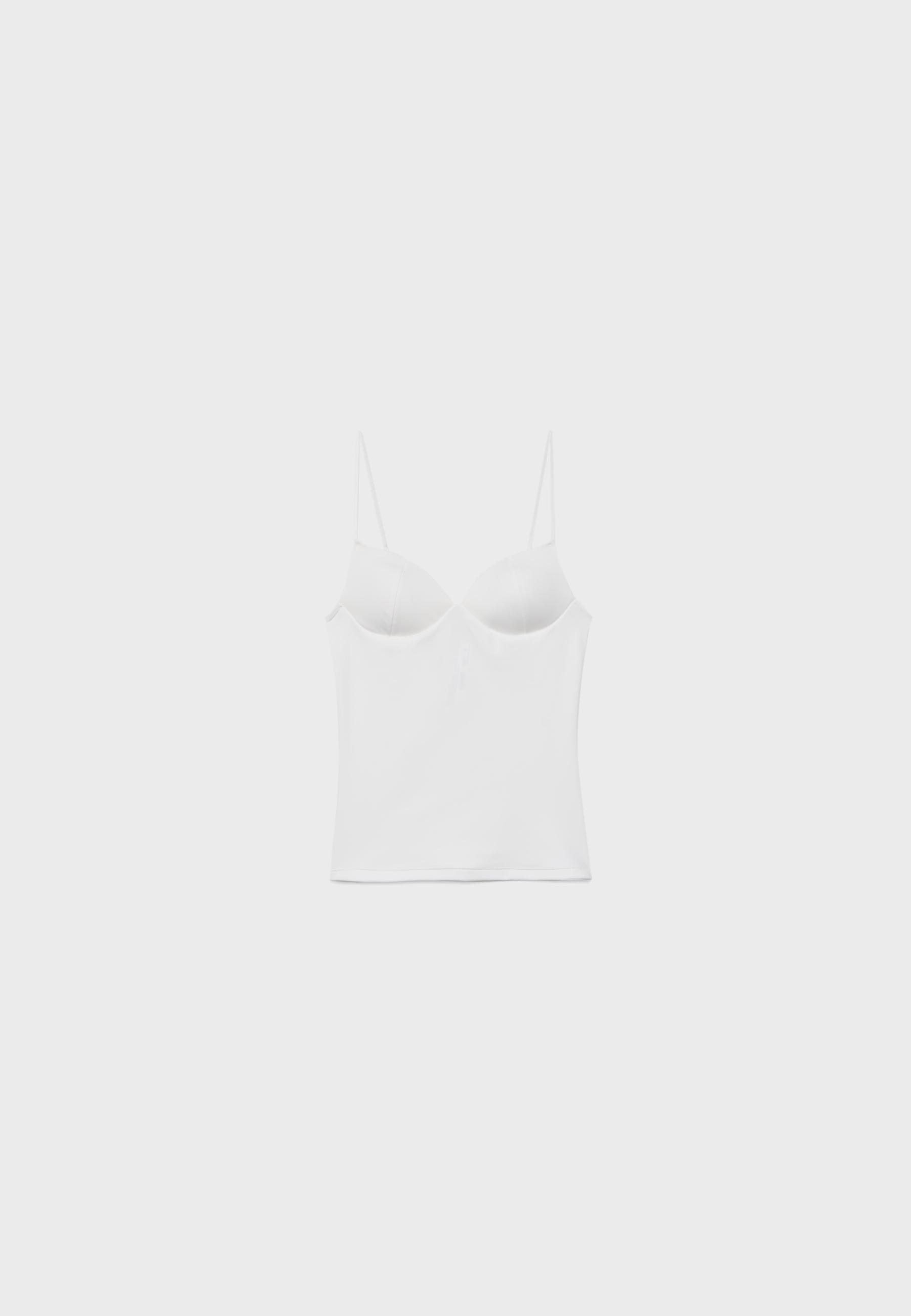 Corsetry-inspired top — Ecru