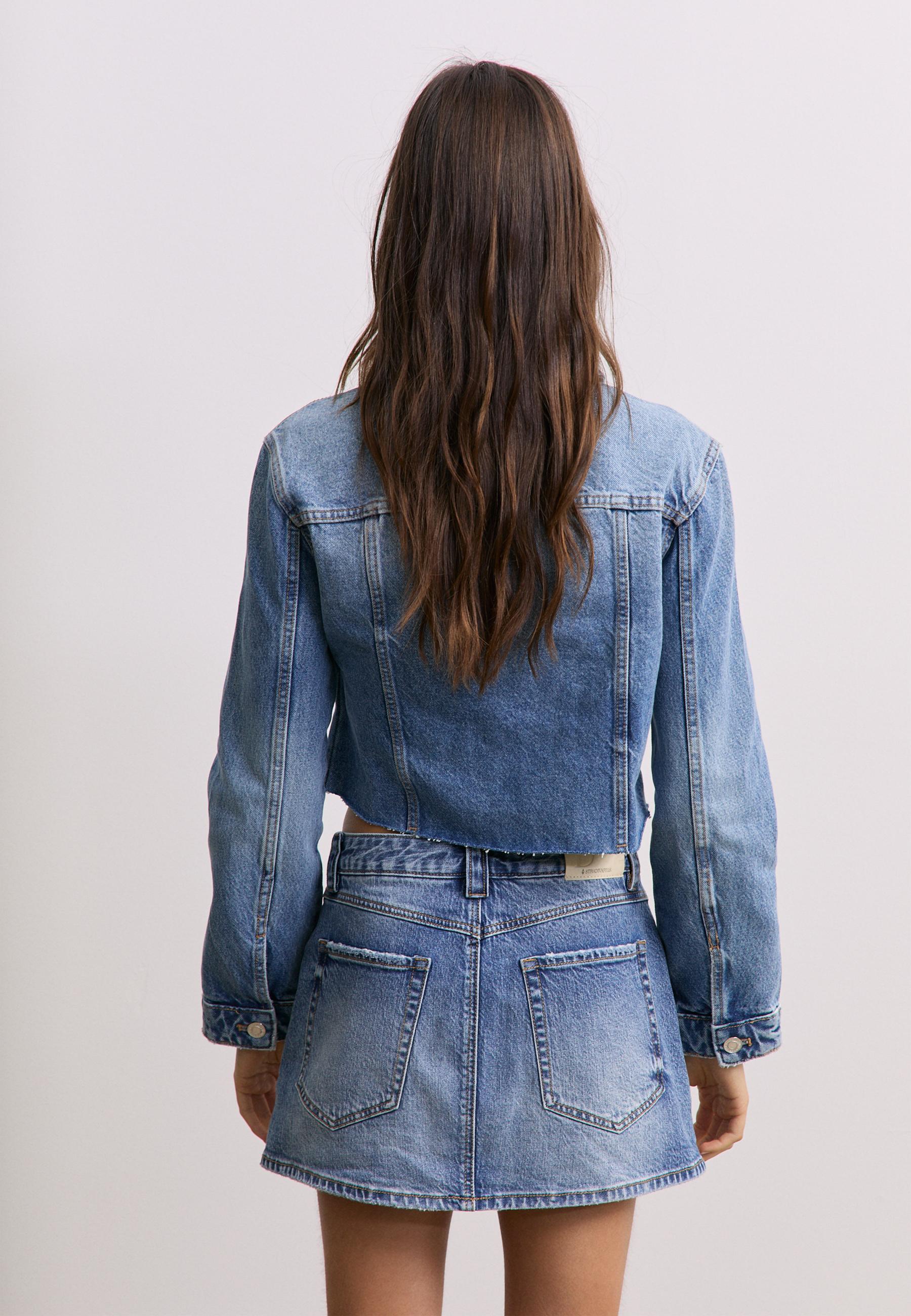 D62 denim skort — MEDIUM DENIM WASH