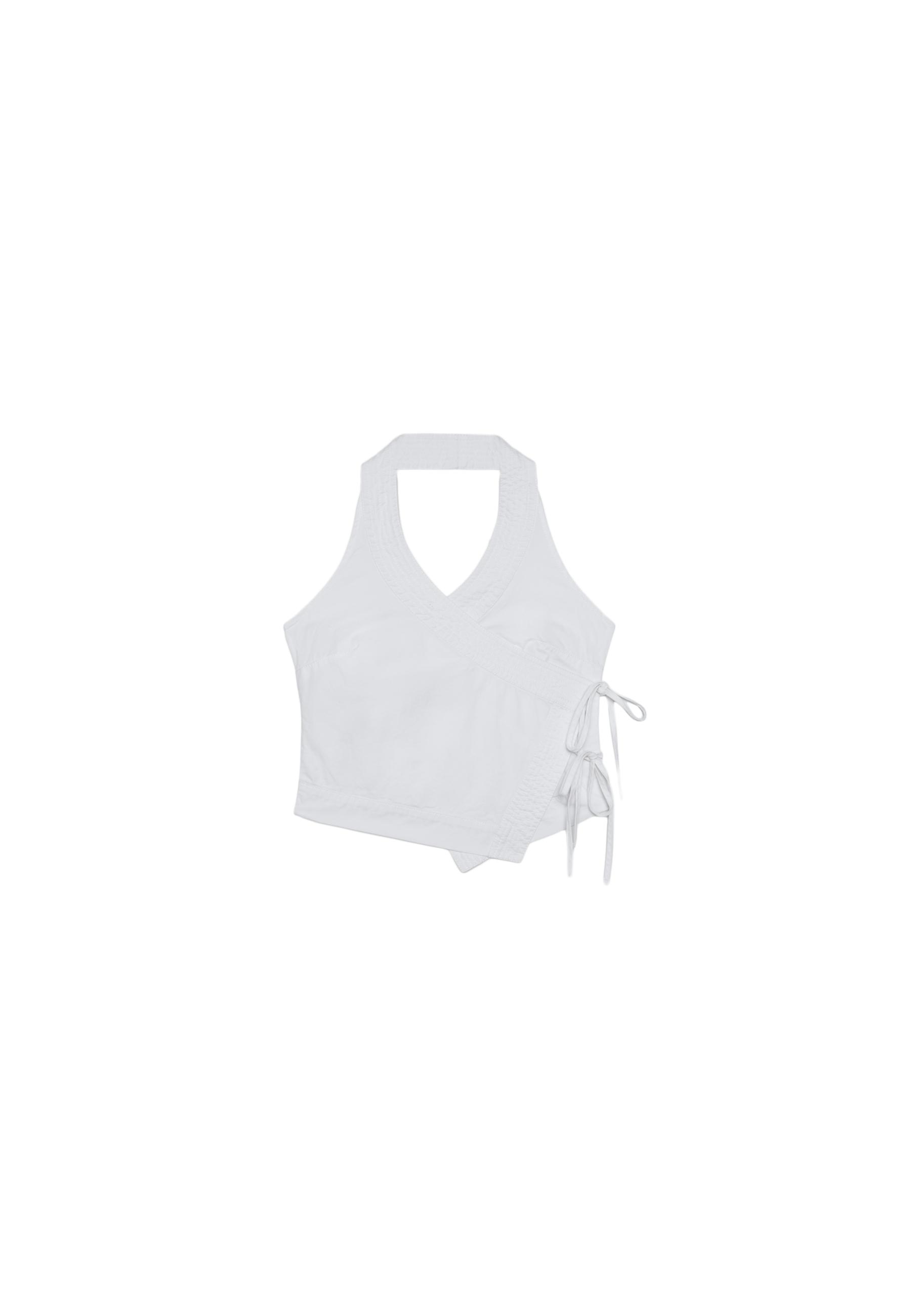 Halter neck wrap top — Ecru