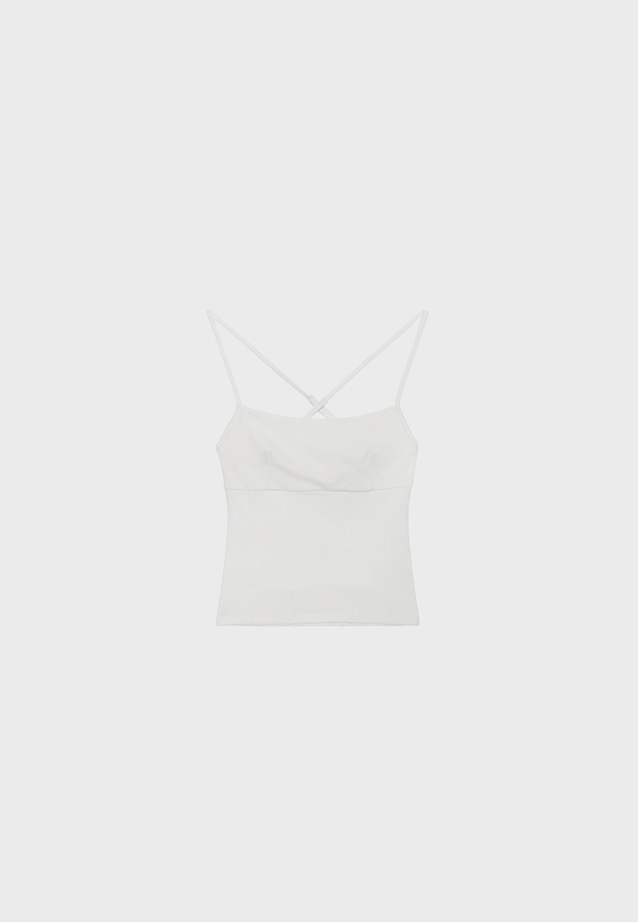Corset detail top — Ecru