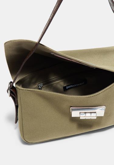 Compact shoulder bag with metal clasp — Khaki 6