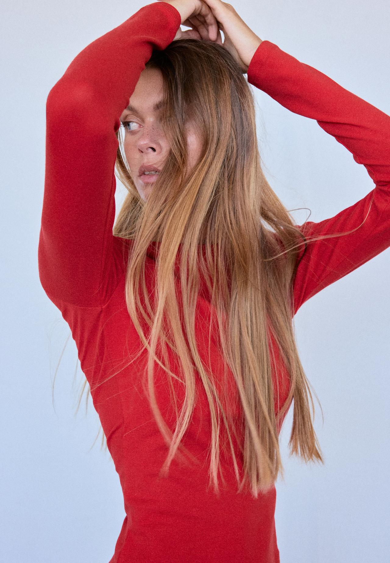 Basic long sleeve T-shirt — Red