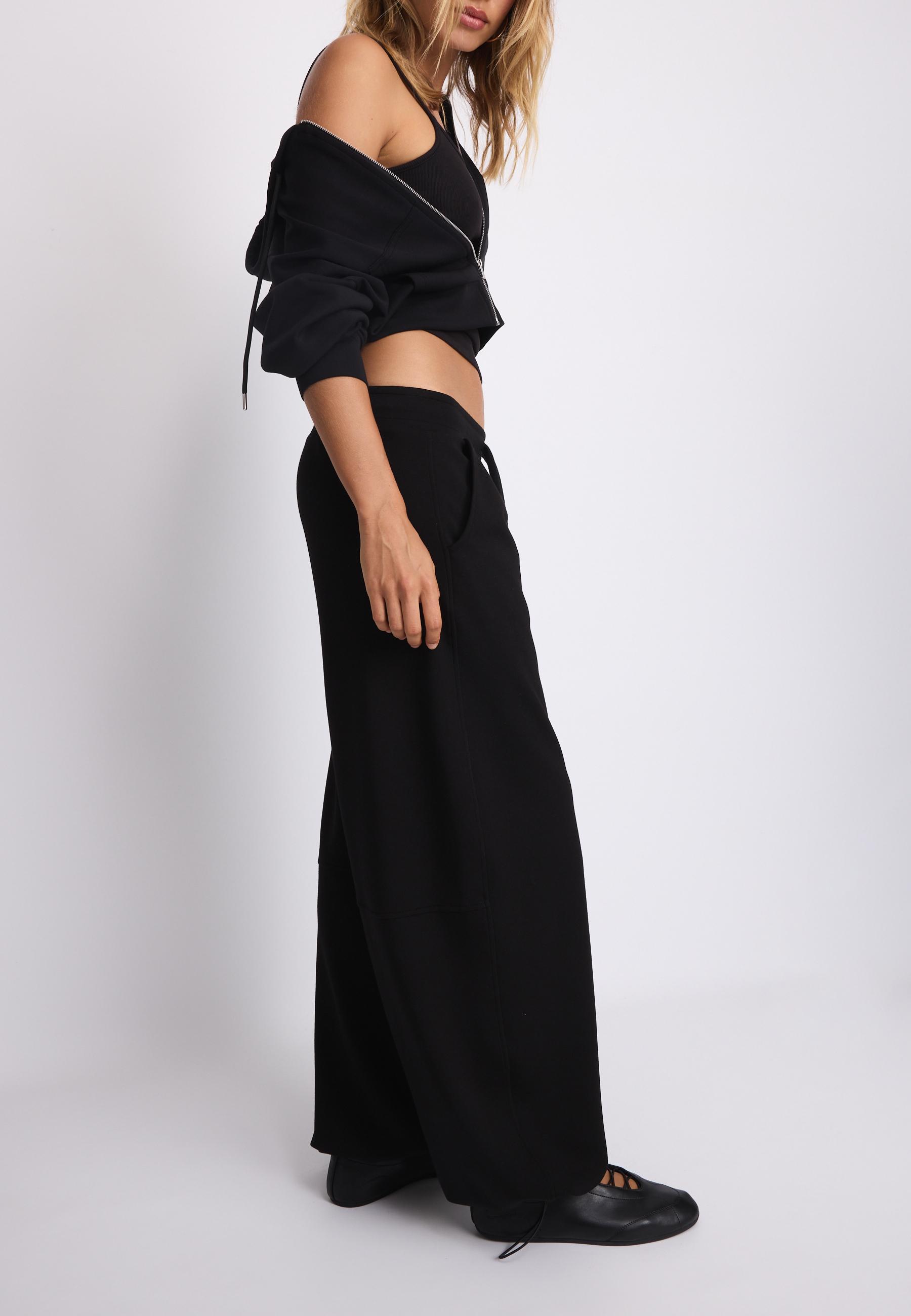Soft-touch barrel joggers with stoppers — Black