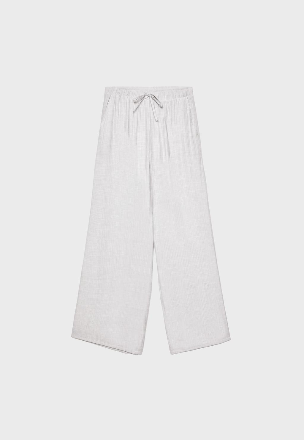 Pantalón fluido largo textura