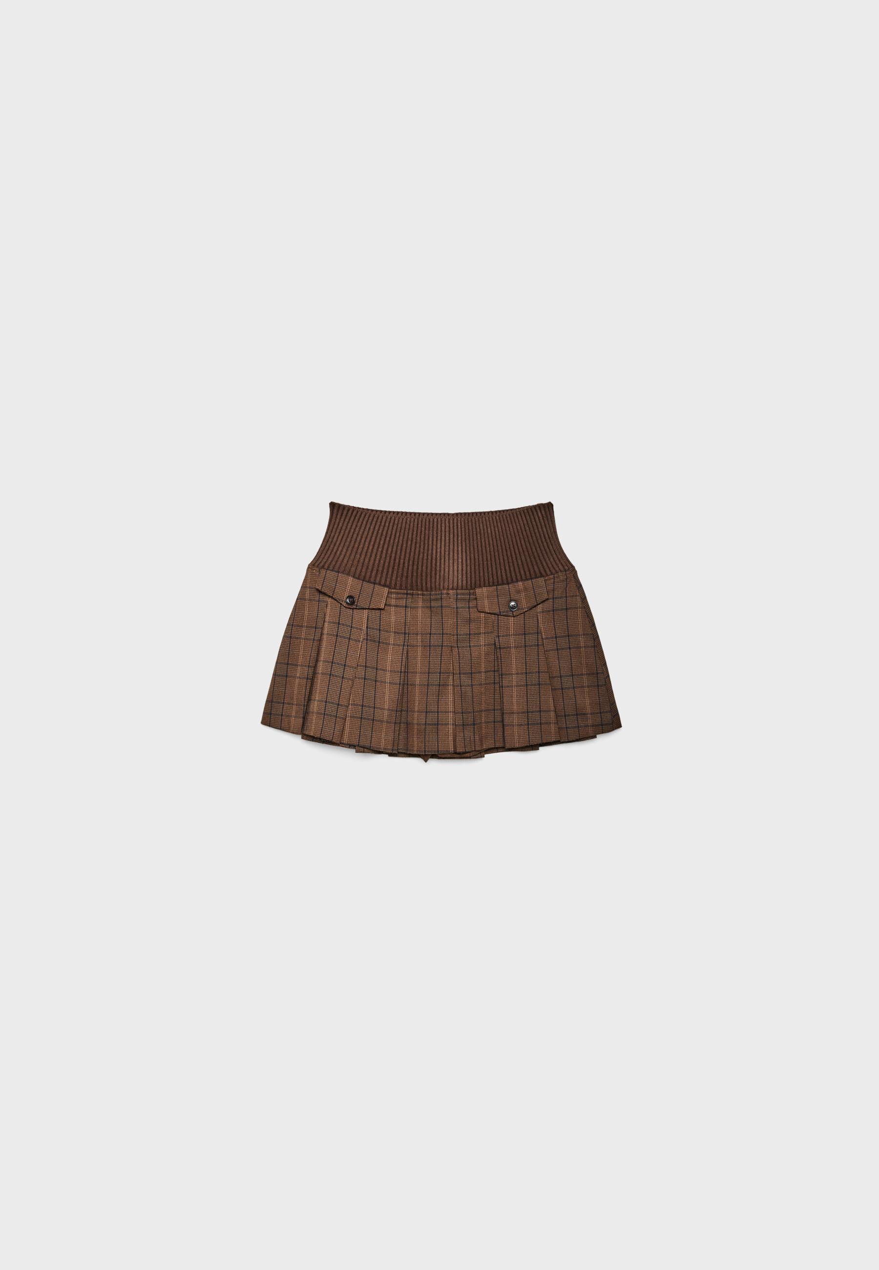 Check box pleat mini skort - Women's fashion | Stradivarius