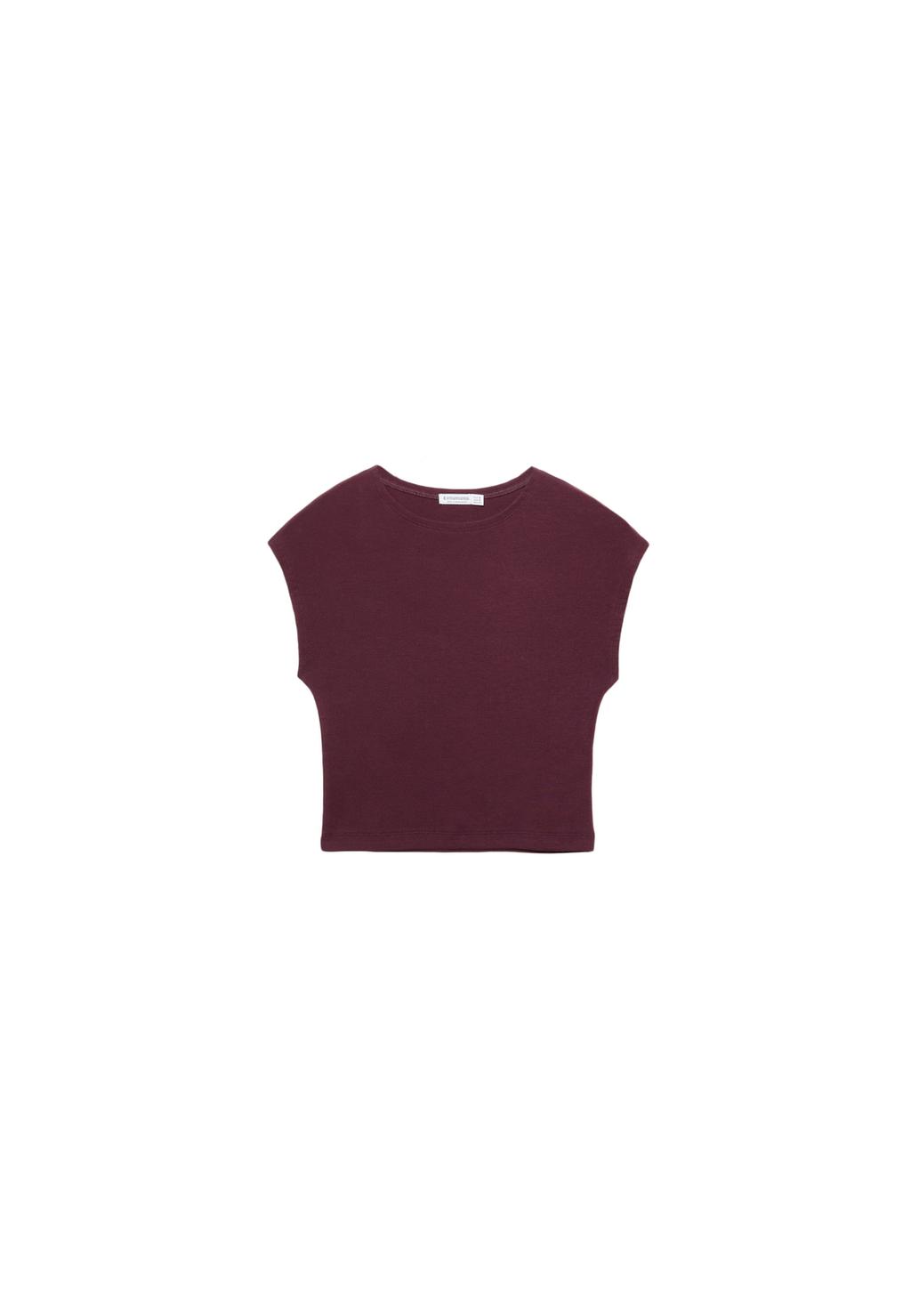 Camiseta básica ajustada crop