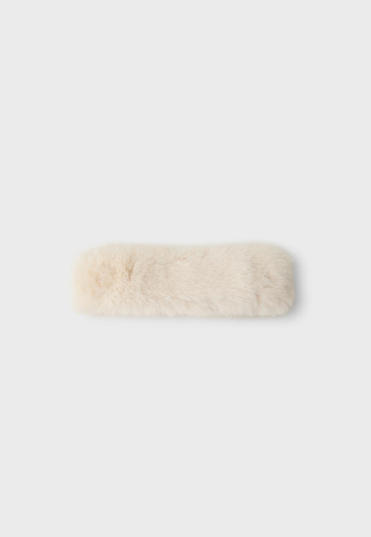 Faux fur headband — Ecru