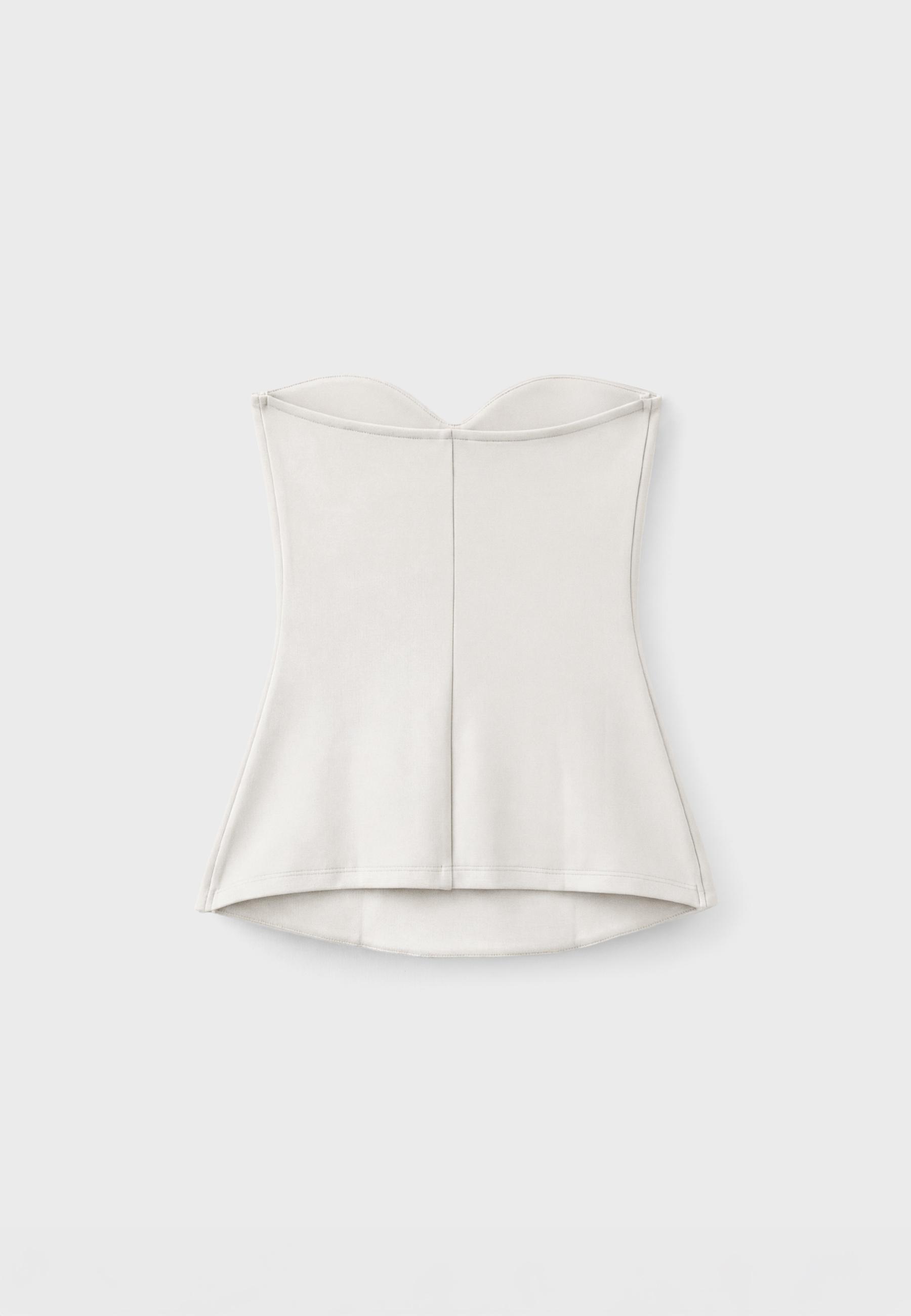 Sweetheart bandeau top — Ecru