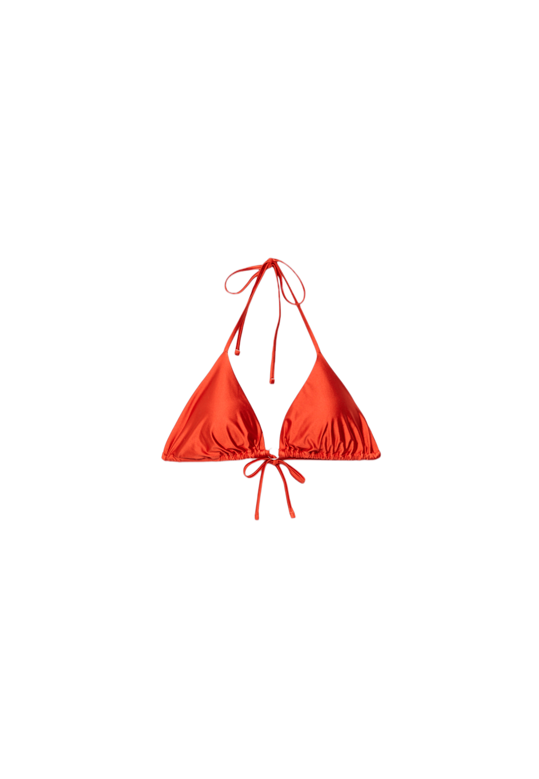 Satin triangle bikini top — Orange
