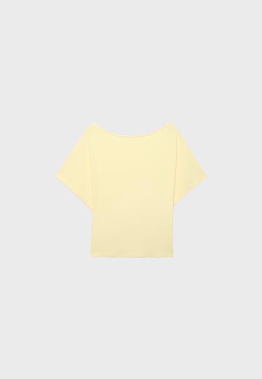 Short sleeve boat neck T-shirt — Pastel yellow 6