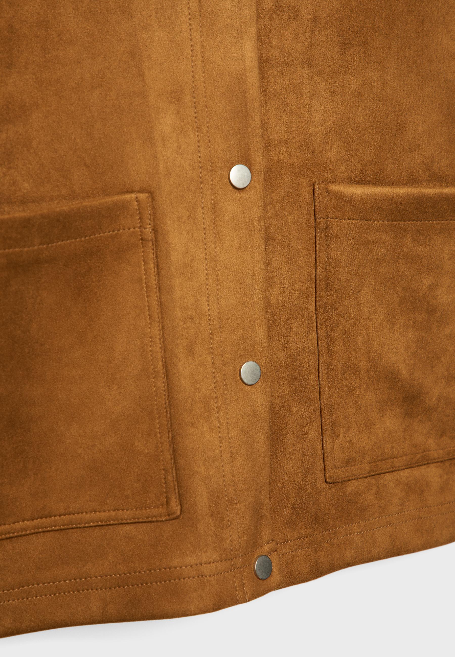 Faux suede jacket — Pale camel