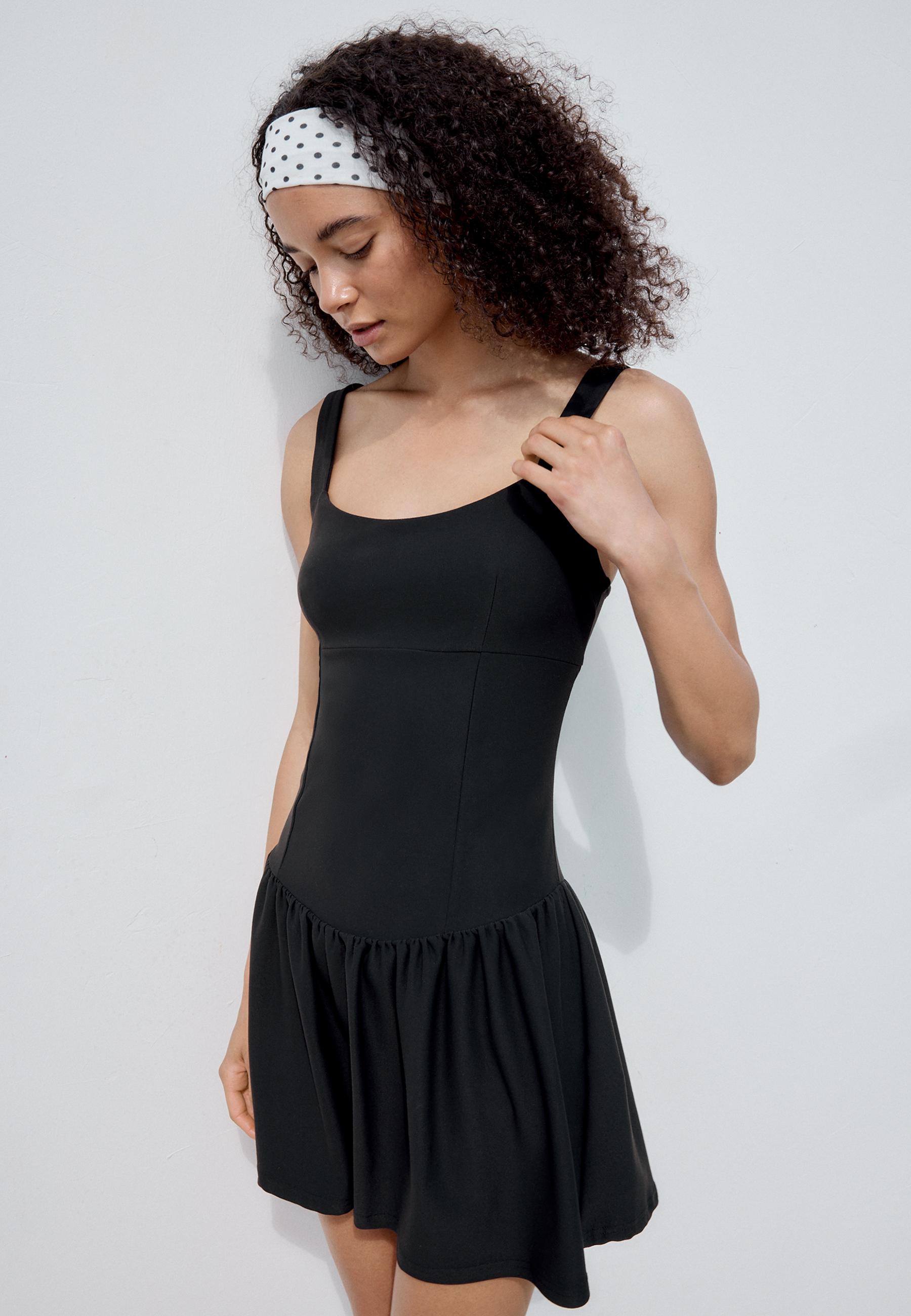 Short dress-style jumpsuit — Black