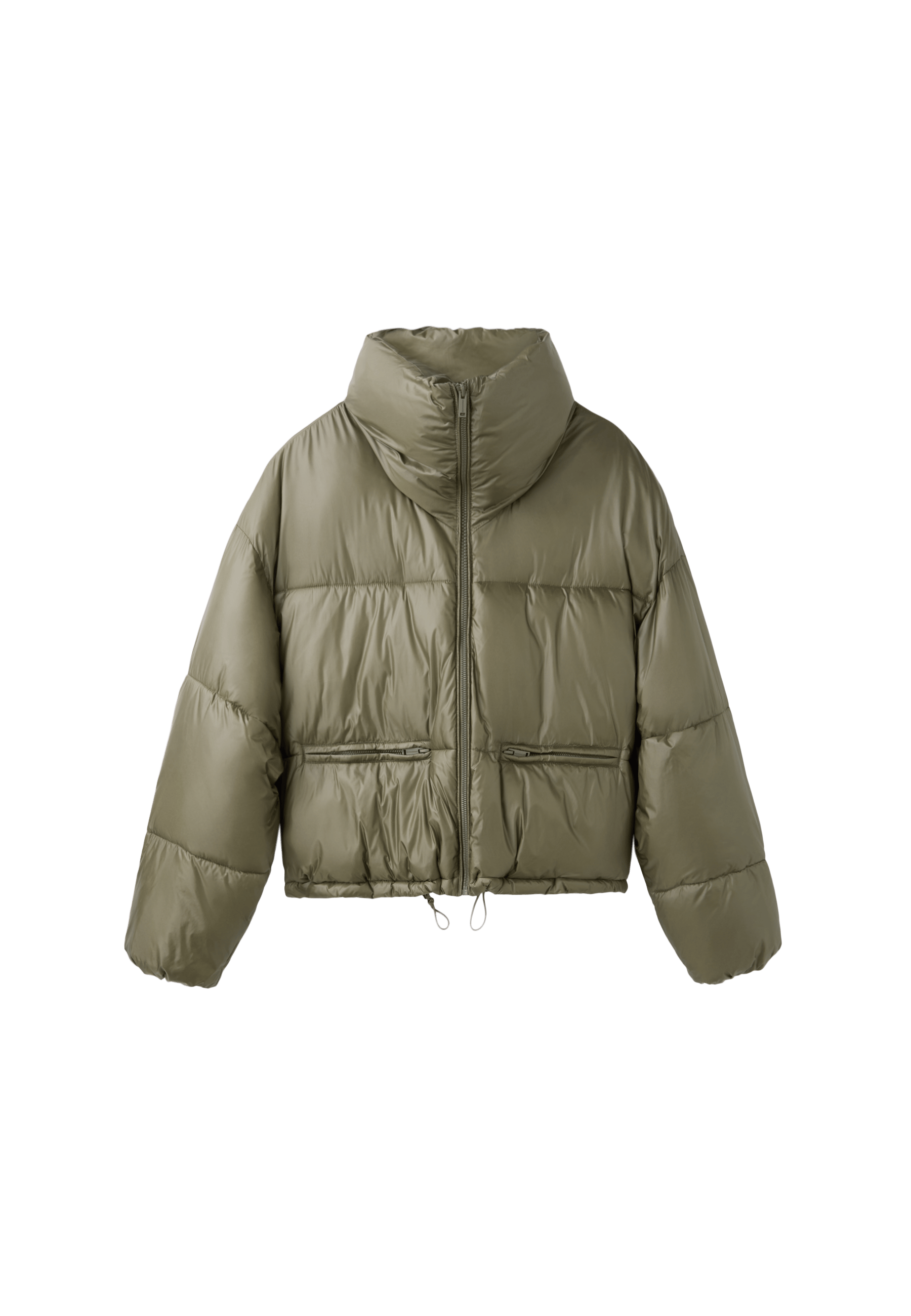 Stradivarius Parlak dik yaka crop şişme ceket görsel 7