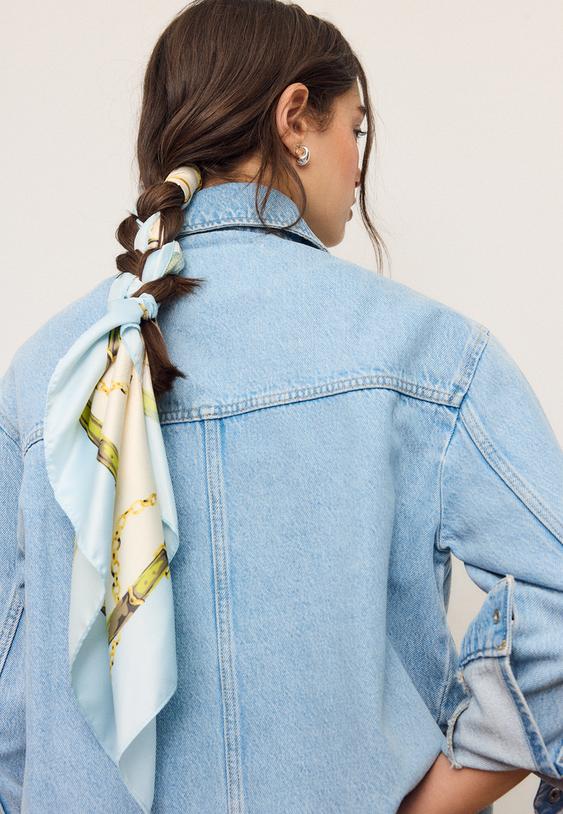 Stradivarius Pom-Pom Scarf Ecru Os