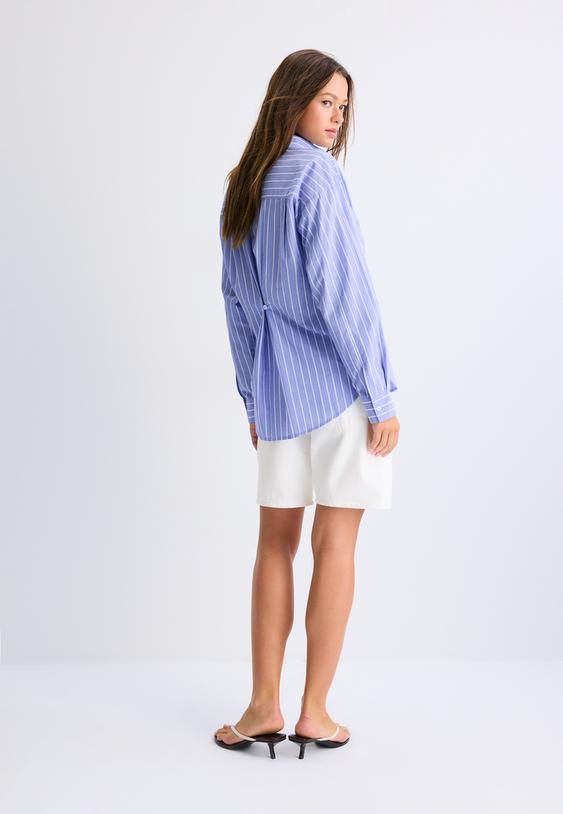 chemise en popeline coupe droite ajustable
