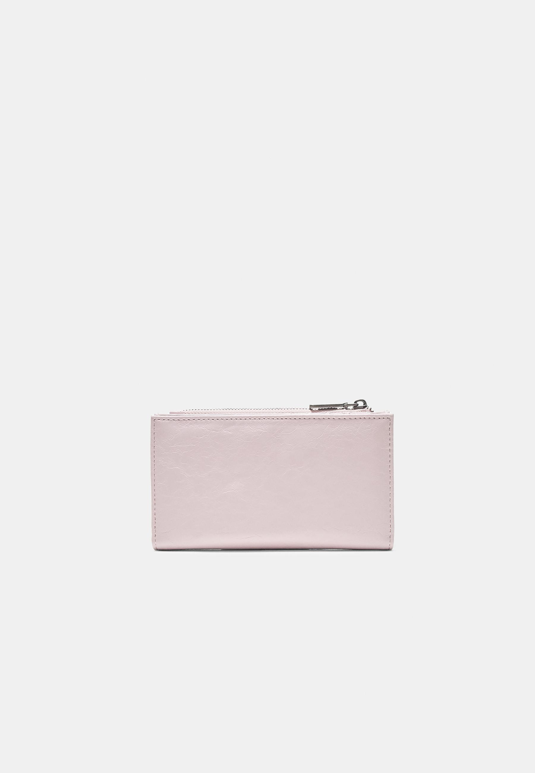 Basic zip-up purse — Pastel pink