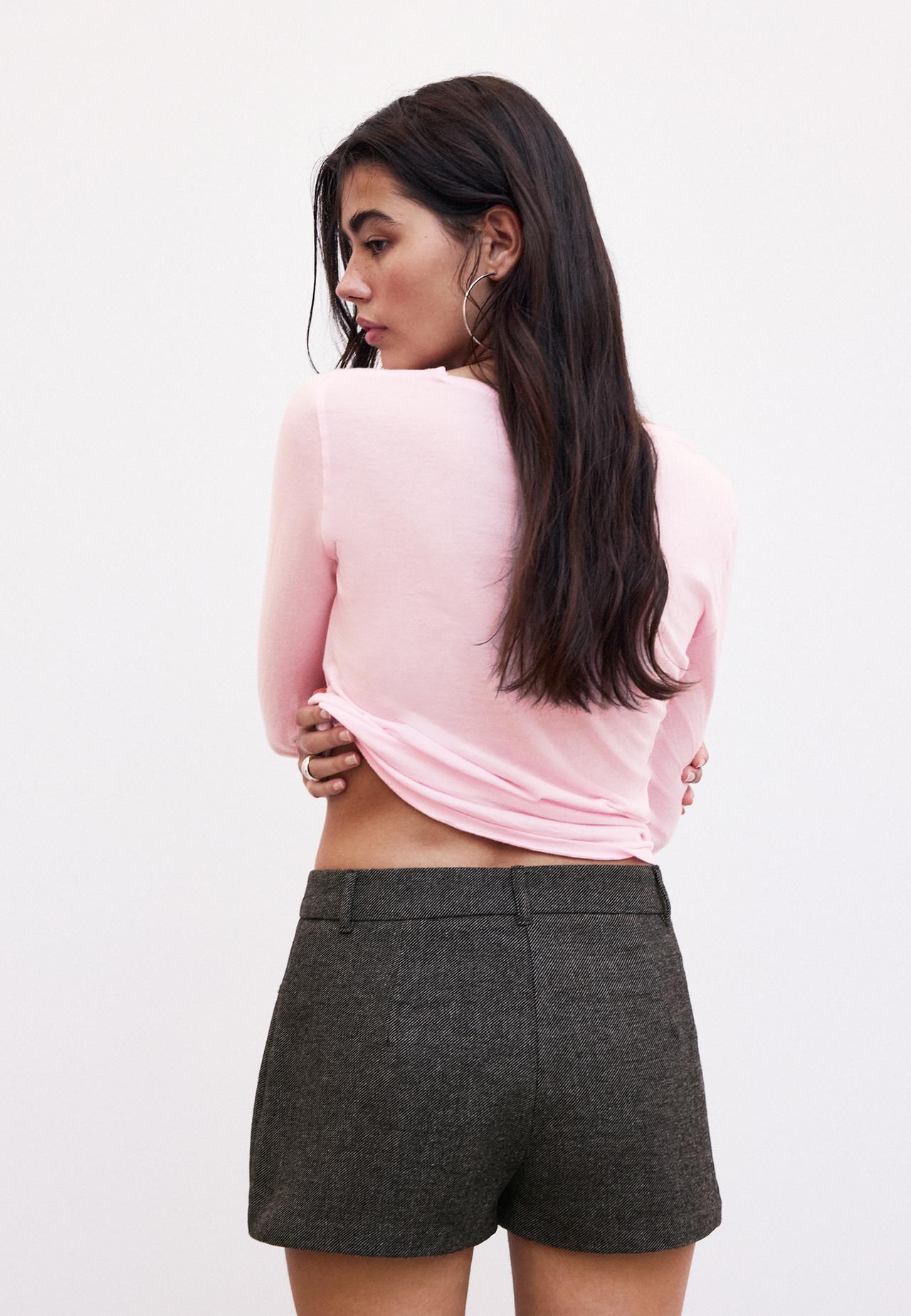 Smart shorts with piped detail — Dark grey