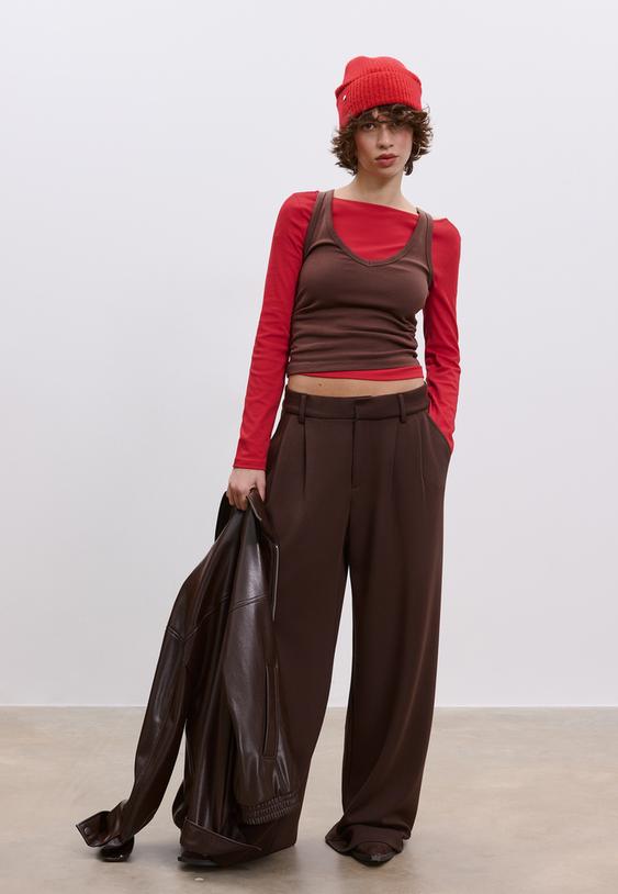 camiseta manga larga frunce