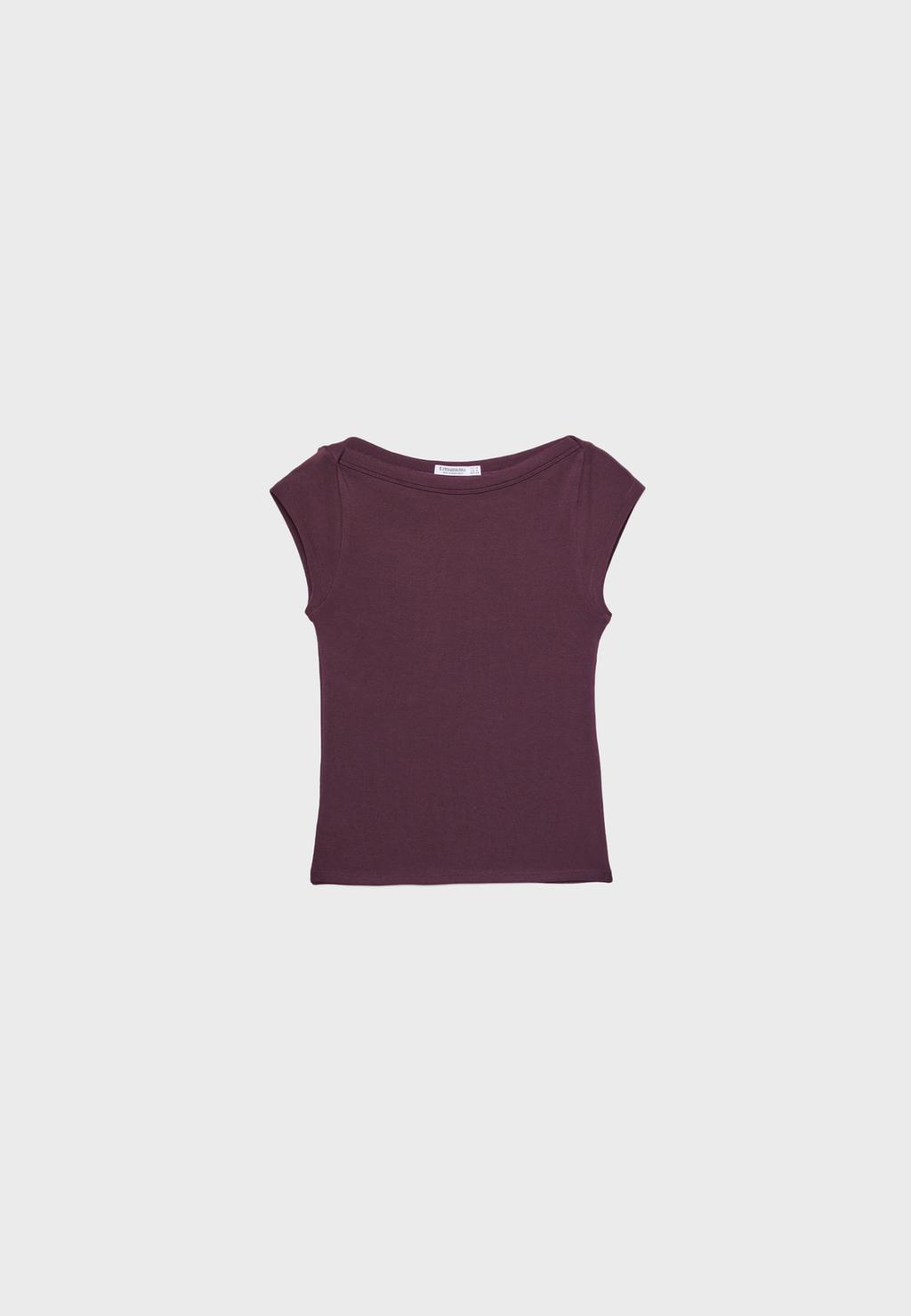 T-shirt basique col bateau