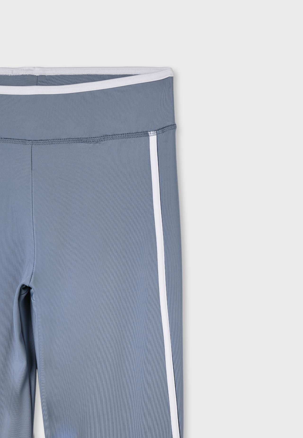 Side stripe capris leggings — Sky blue