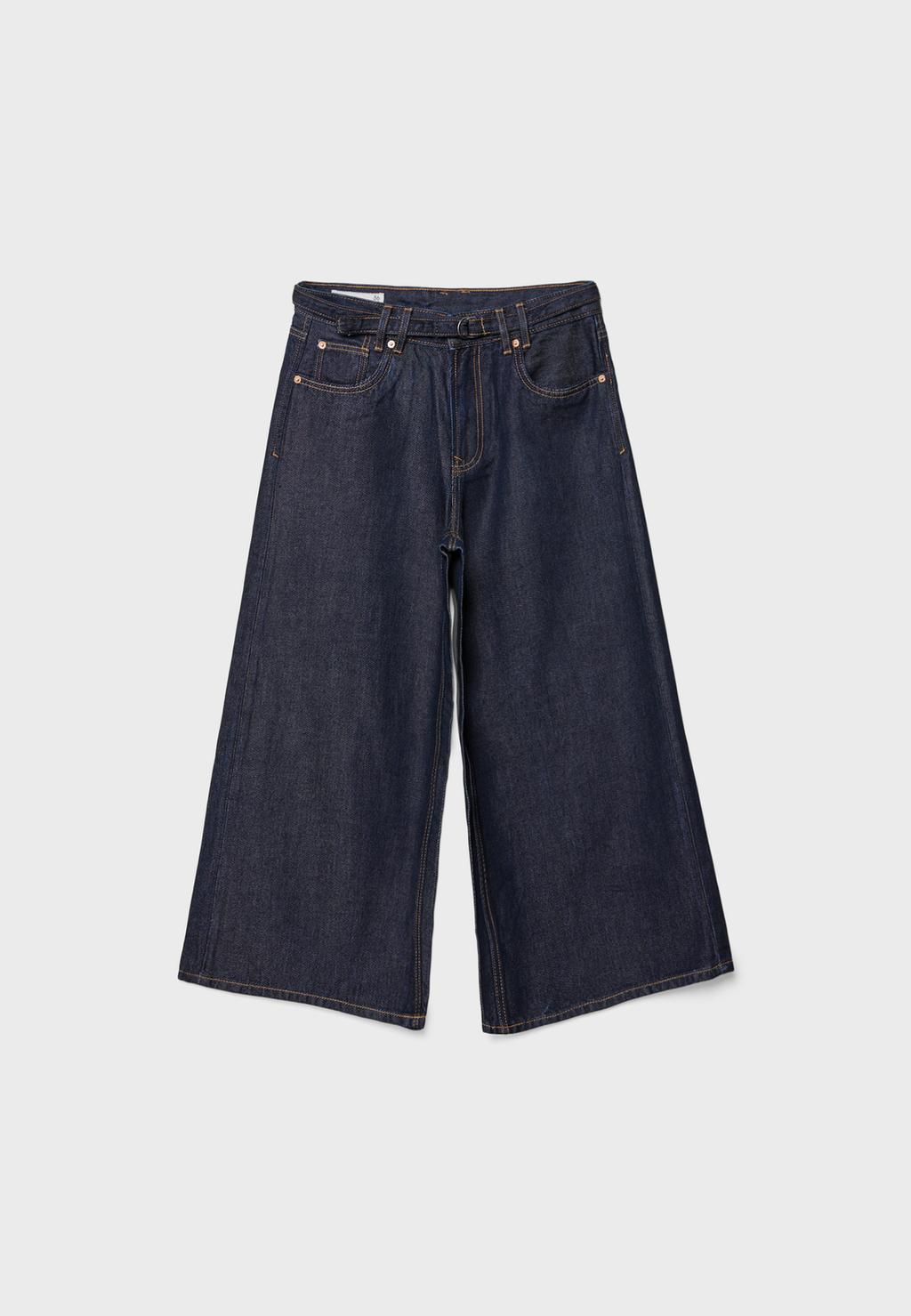 Jeans culotte fluido cinturón