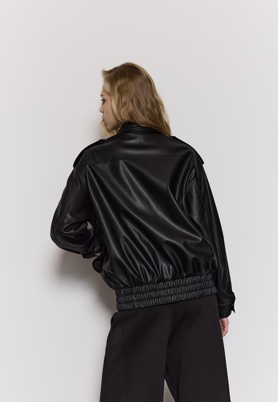cazadora biker oversize efecto piel