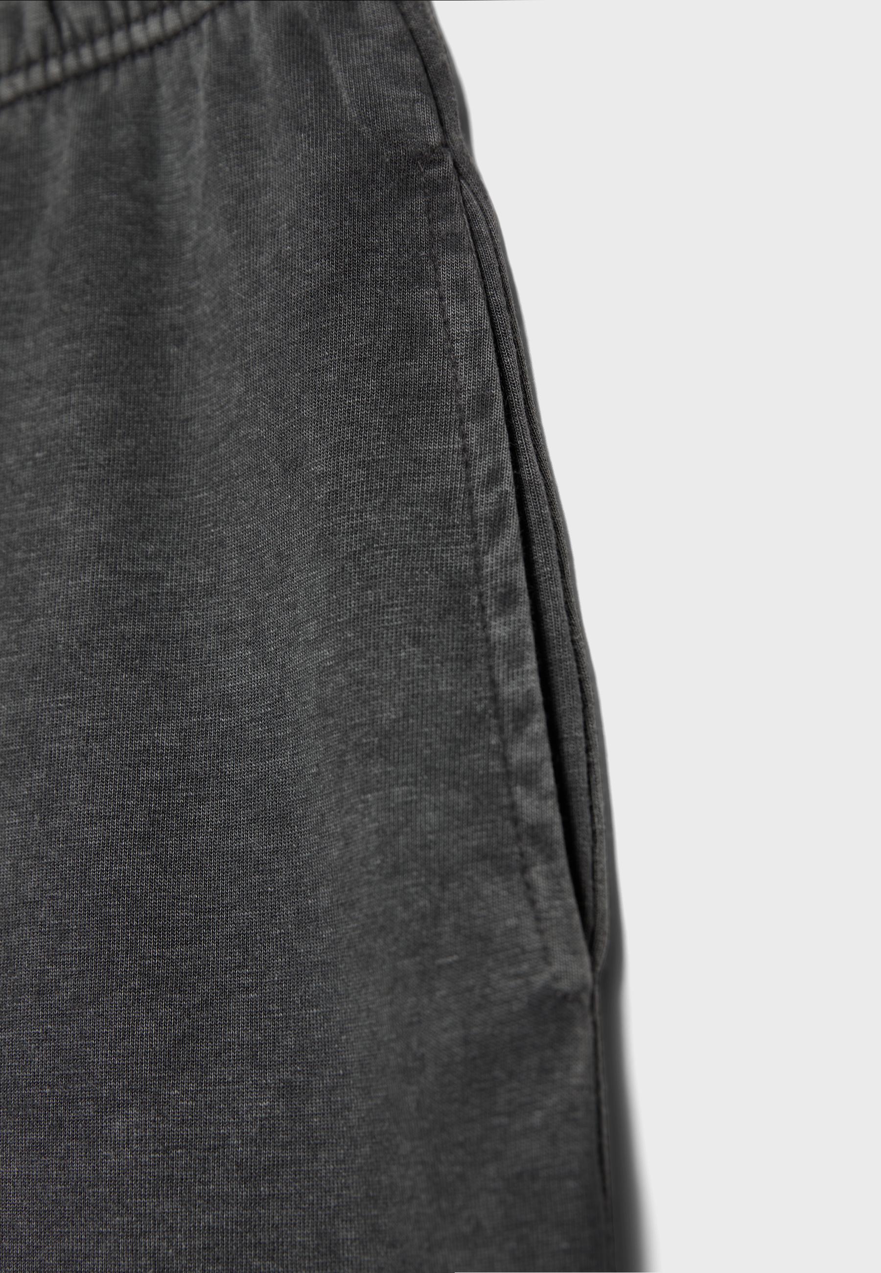 Acid wash fleece Bermuda shorts — Dark grey